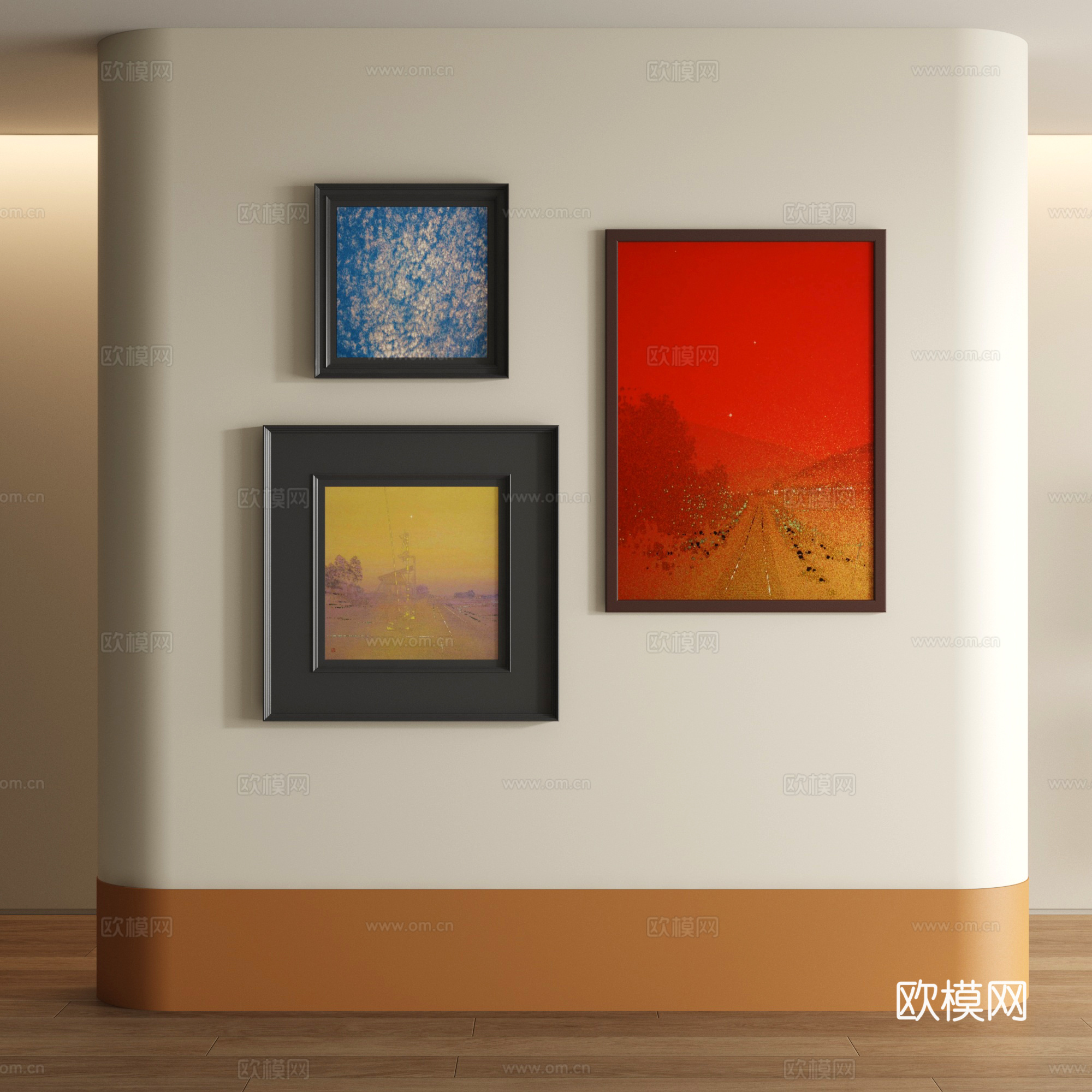 现代风景装饰画3d模型