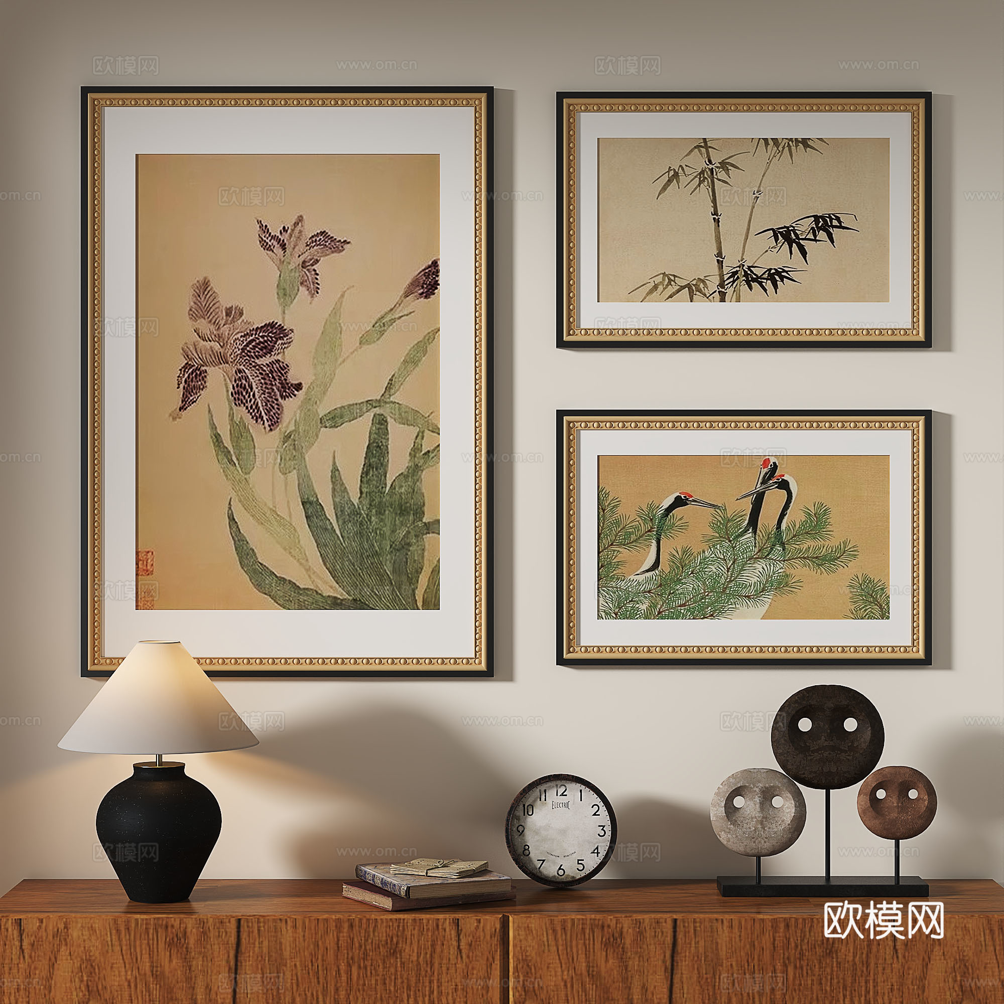 现代，法式，复古，中古，轻奢，油画，装饰画3d模型
