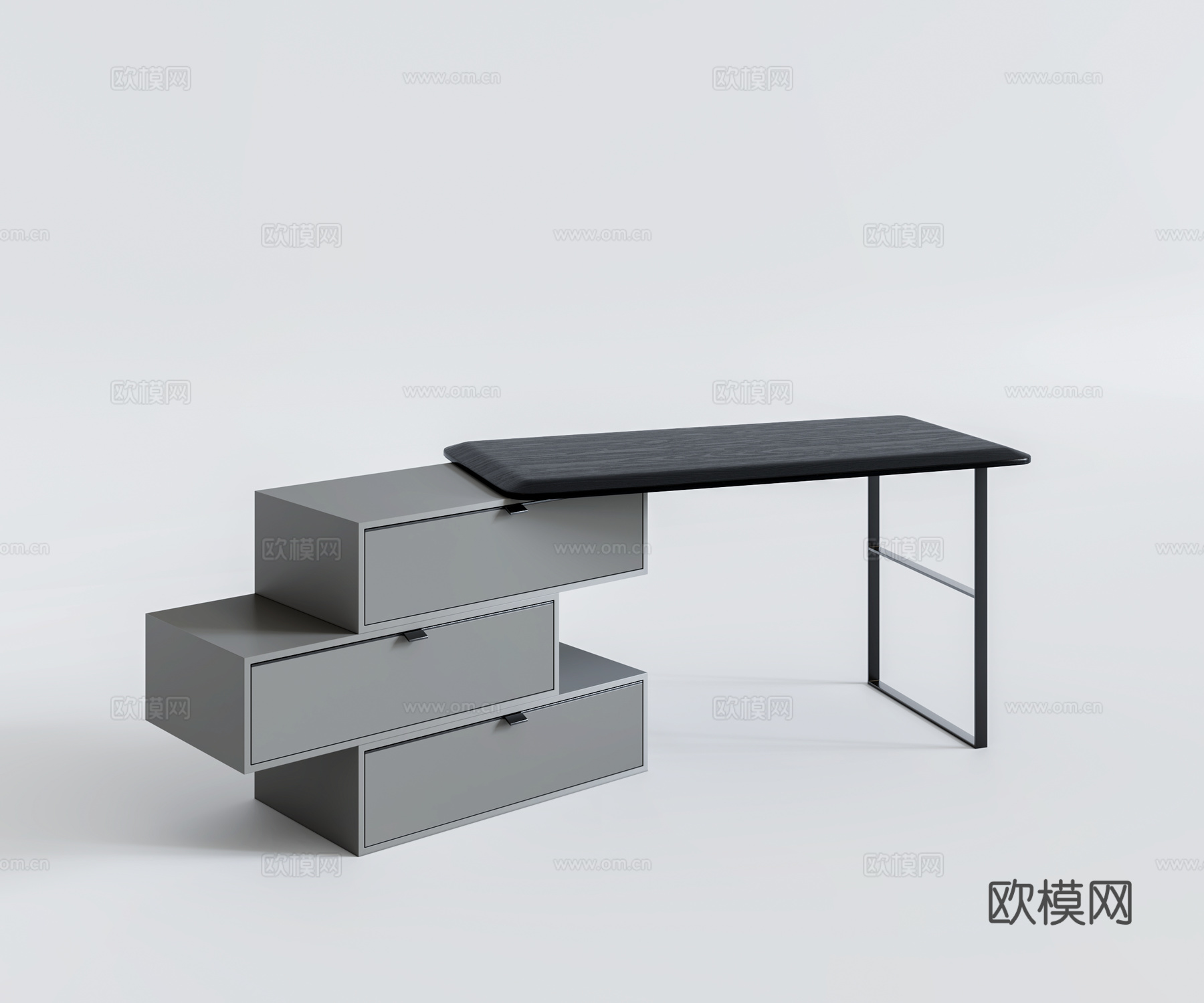 现代书桌书房家具3d模型