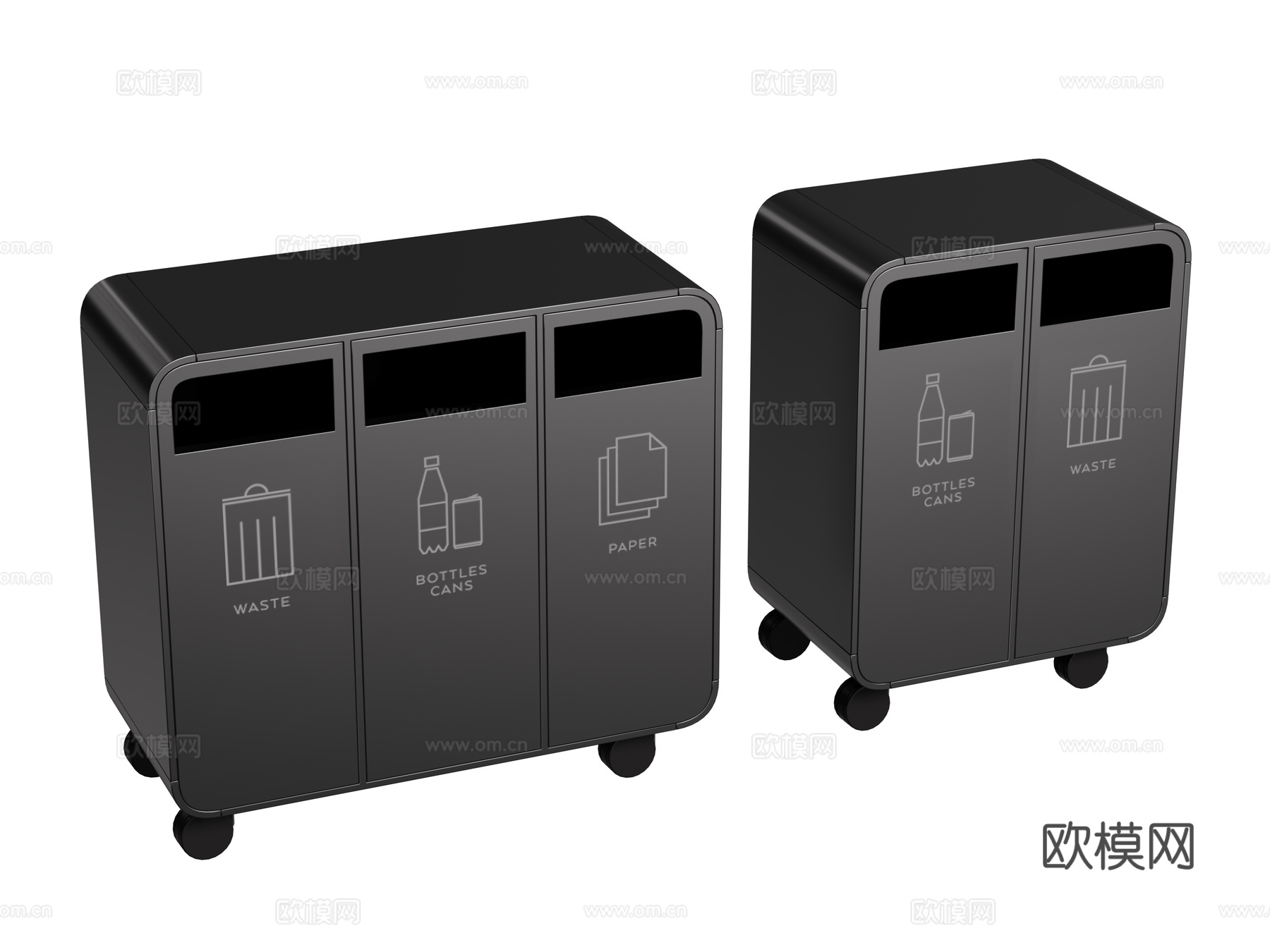 现代垃圾桶 室内垃圾桶 室外垃圾桶 不锈钢垃圾桶su模型