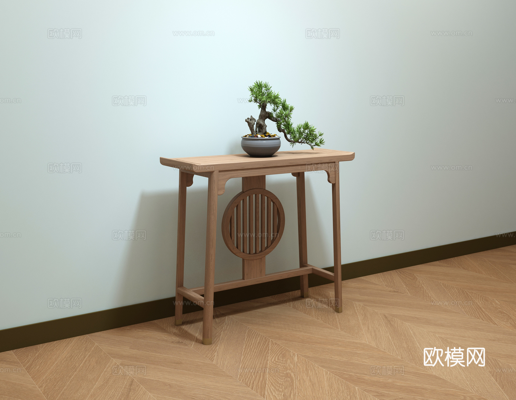 新中式玄关桌3d模型