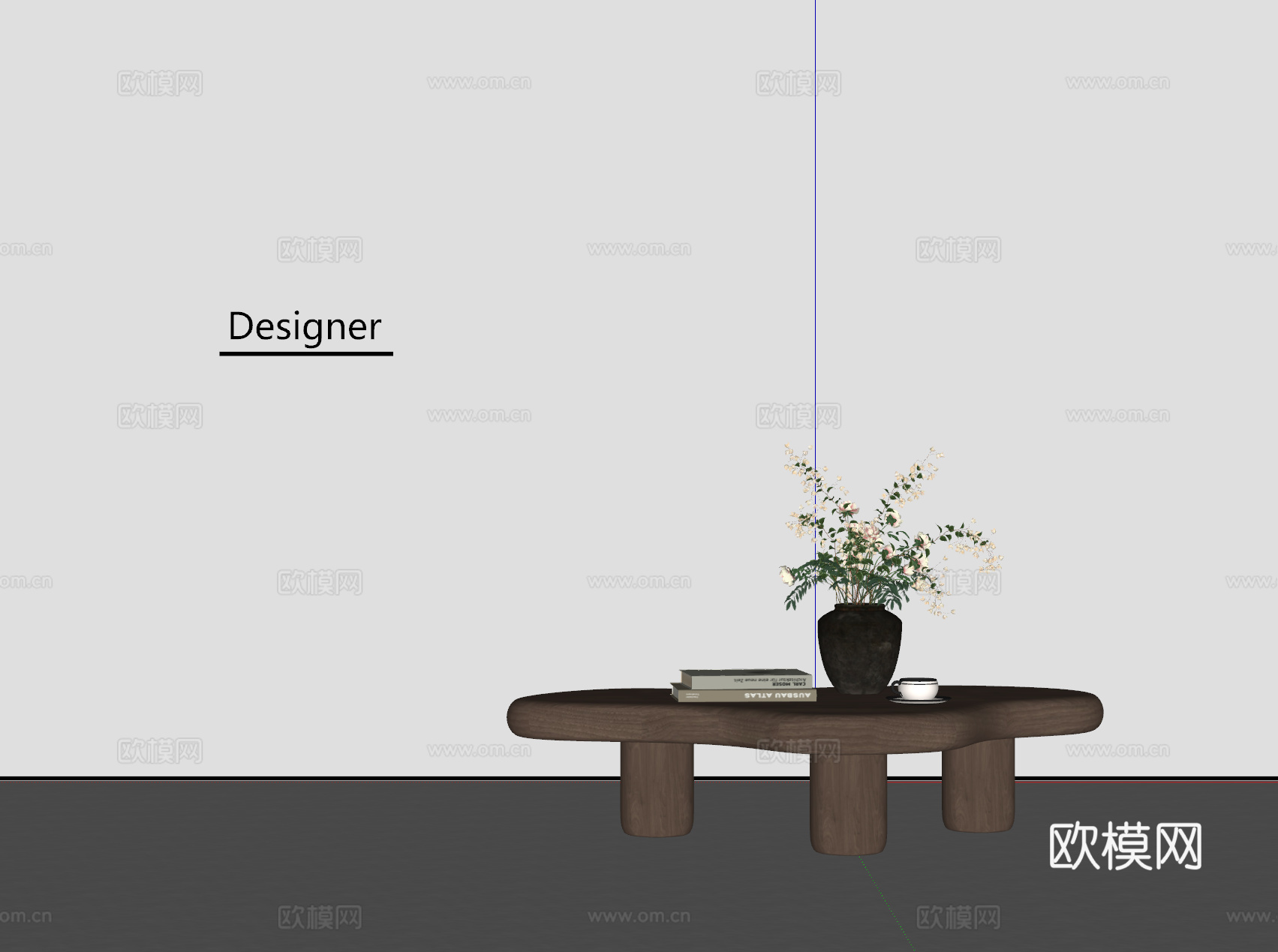 中古风茶几 异形茶几su模型