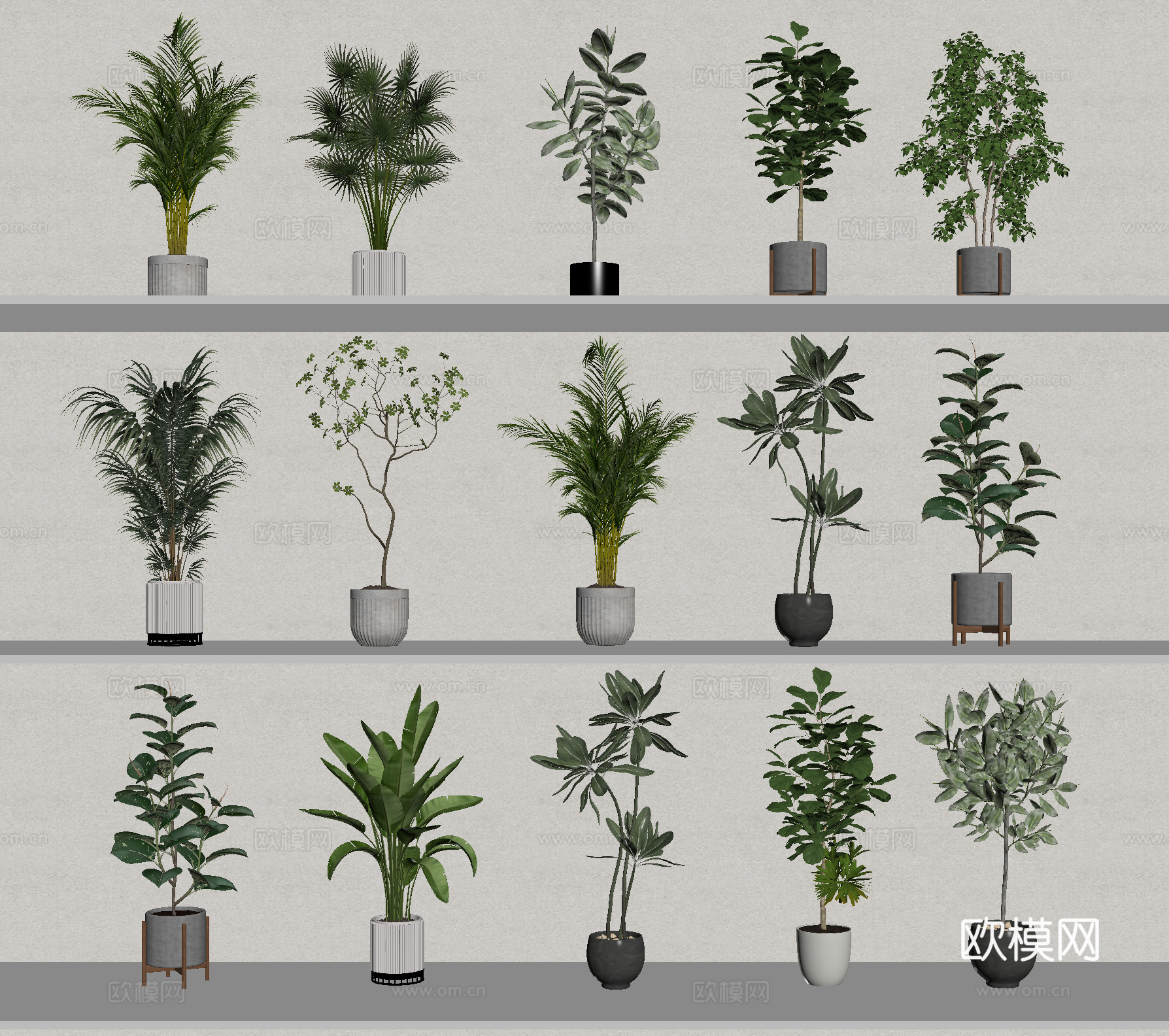 盆栽 盆景 绿植 植物su模型
