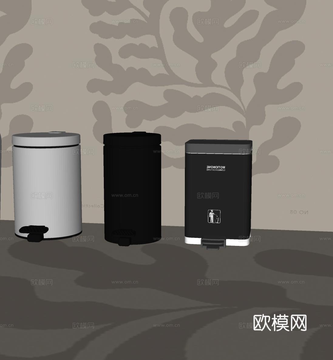 垃圾桶 现代家用垃圾桶su模型