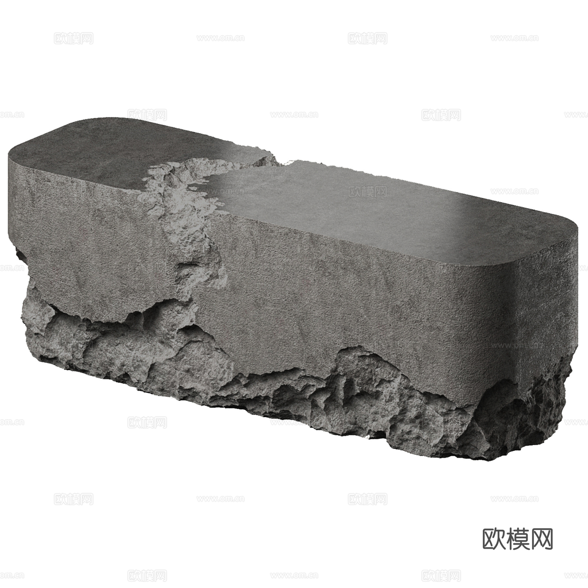 现代石材接待台 水吧台su模型