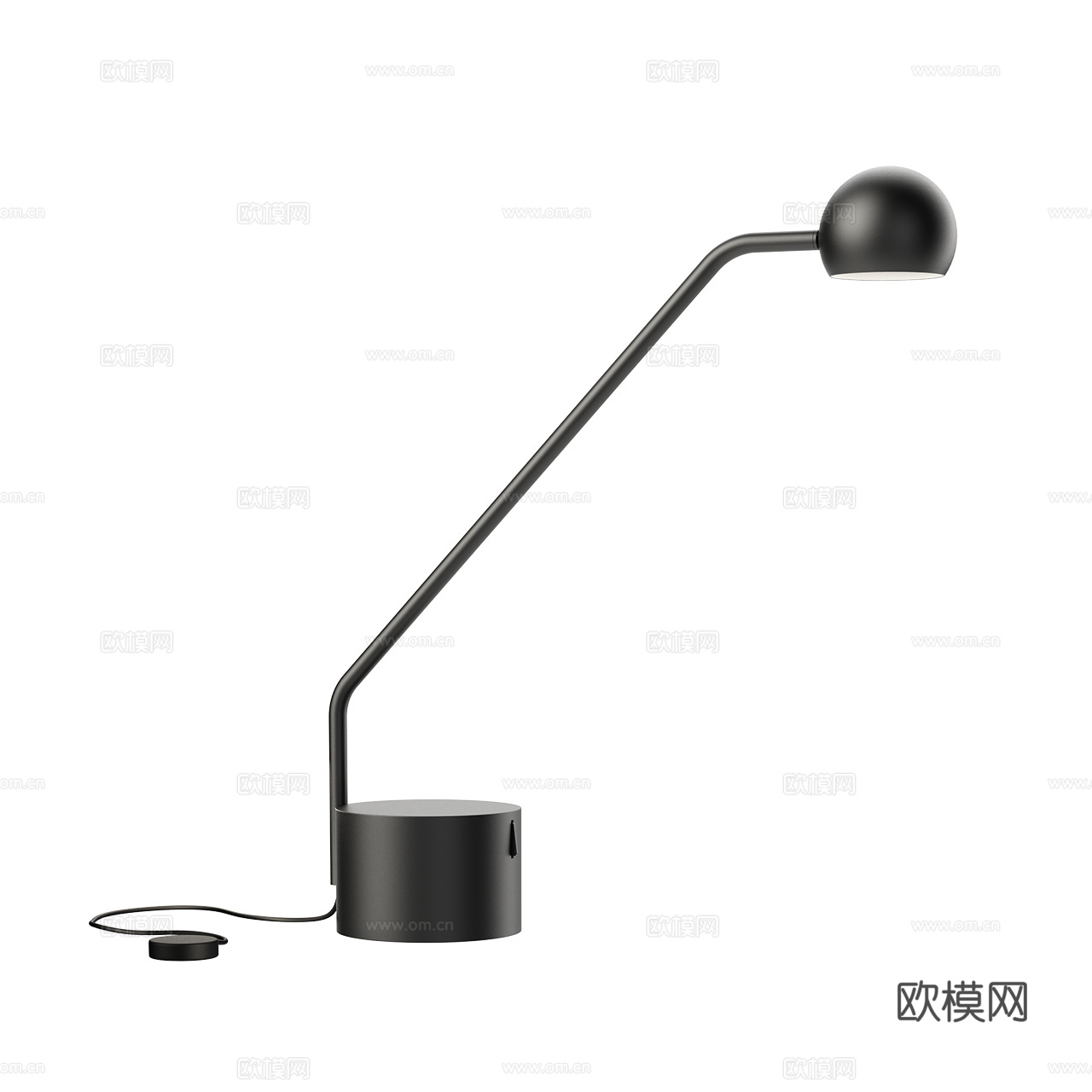 Marzais 复古台灯 中古风台灯 黑色台灯 长条台灯3d模型
