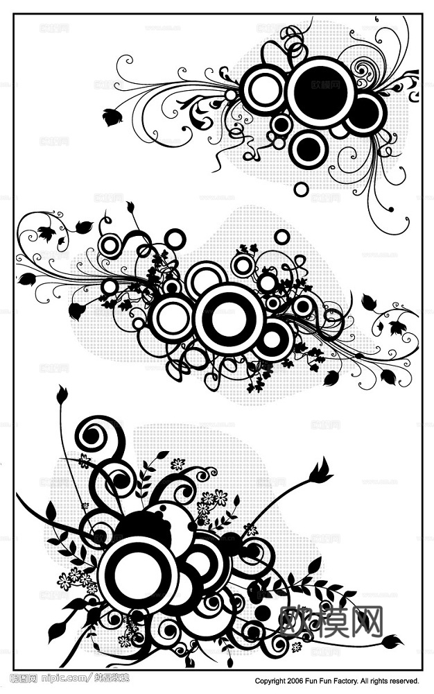 现代凹凸 黑白凹凸 装饰花纹