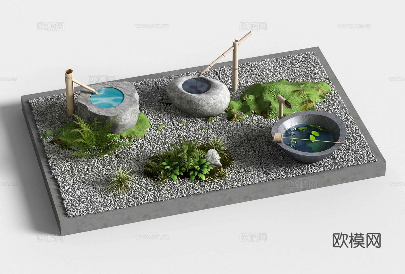 园艺景观水景盆3d模型
