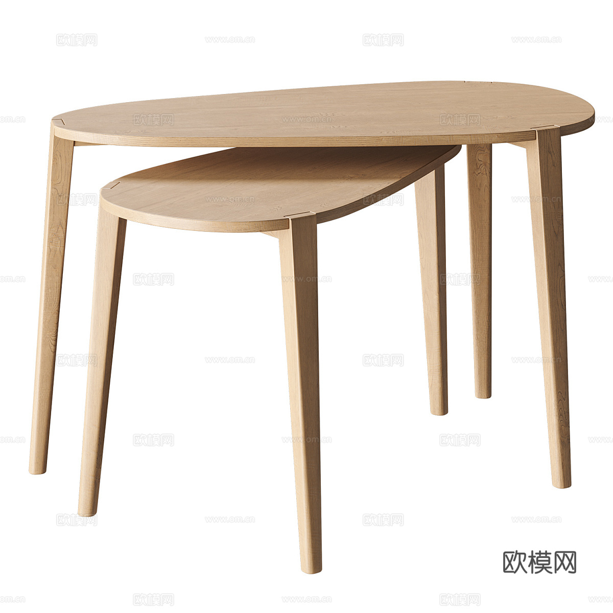 现代意式实木小茶桌3d模型
