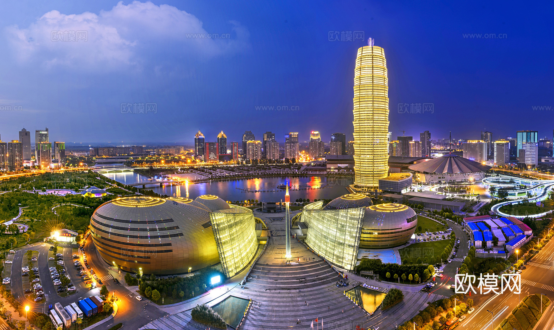 城市夜景 郑州地标