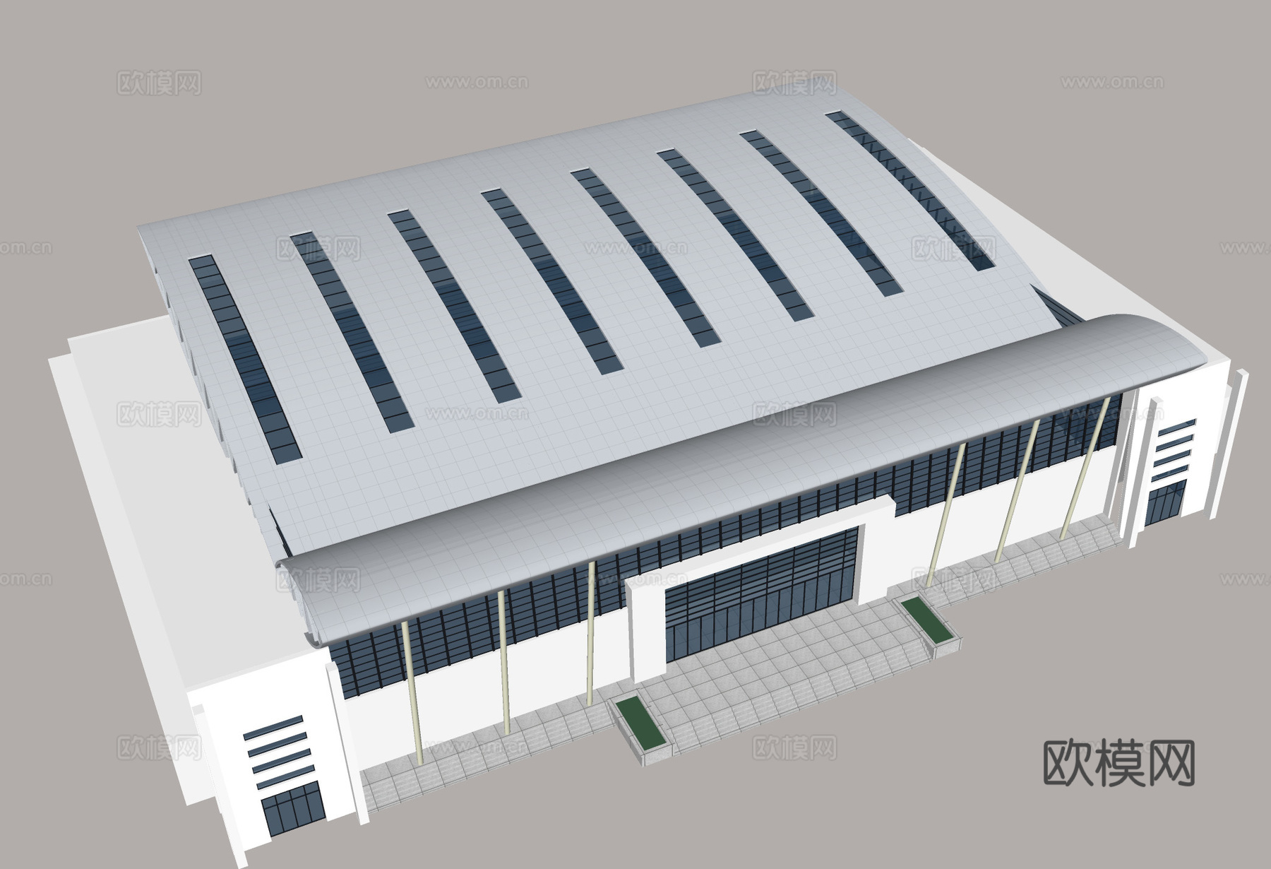 现代厂房建筑 #大型工业建筑#装配式建筑#体育场馆su模型