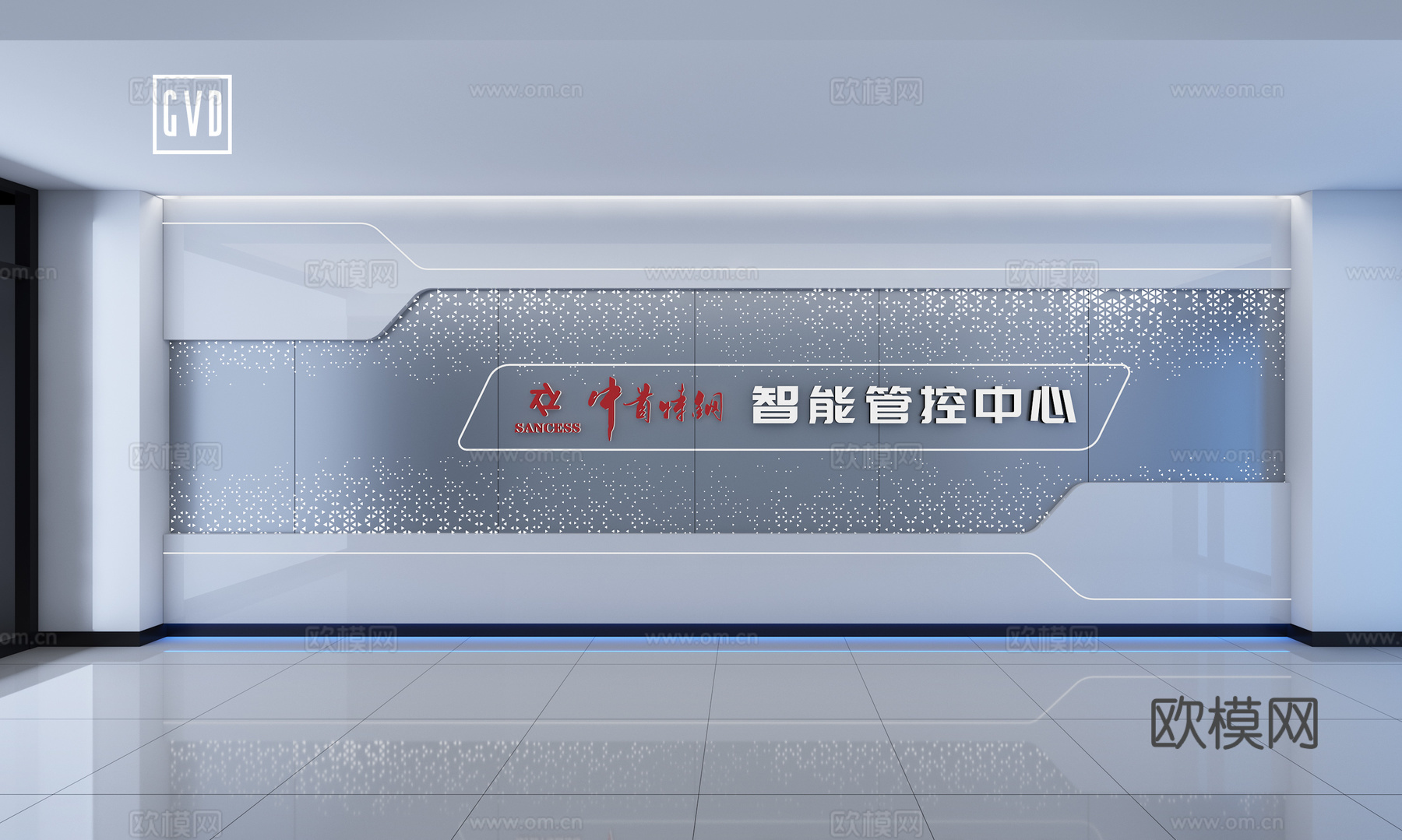 钢铁展厅形象墙 科技形象墙 现代形象墙 管控中心形象墙 入口3d模型