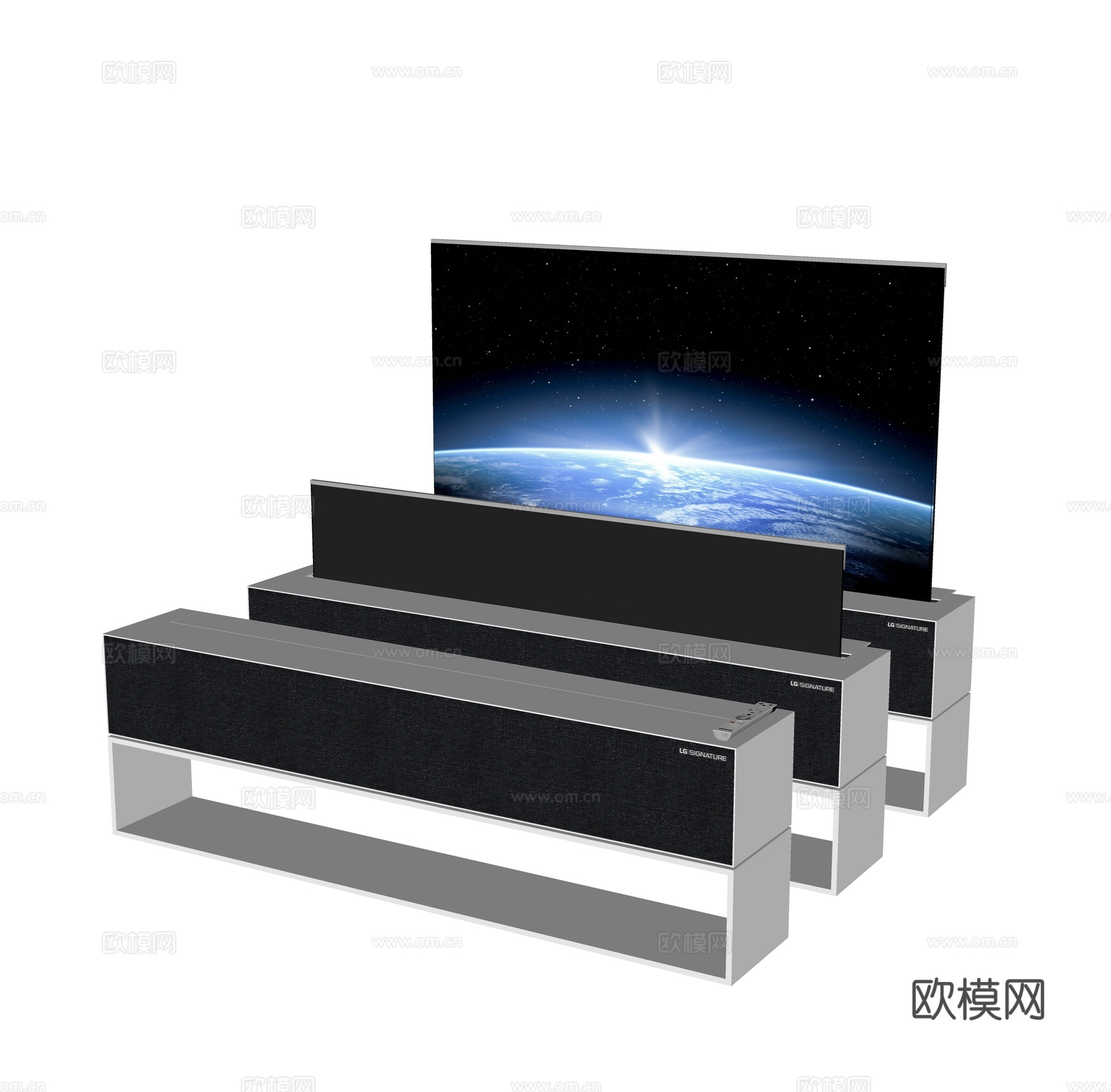 现代升降电视机su模型