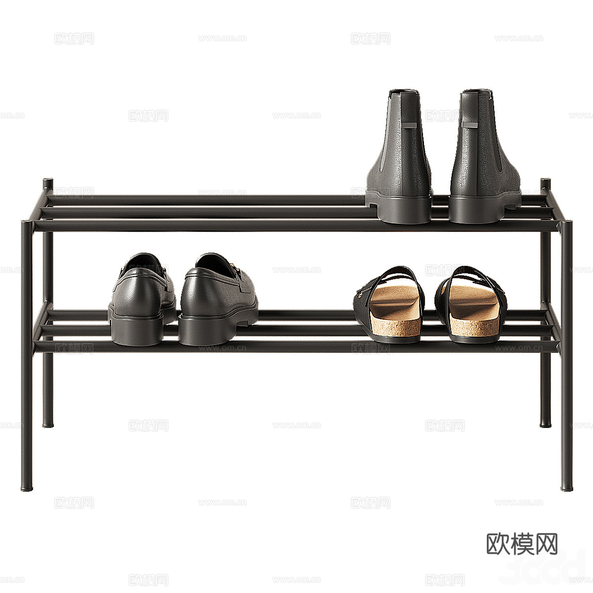 现代鞋架 女鞋 皮鞋 拖鞋3d模型