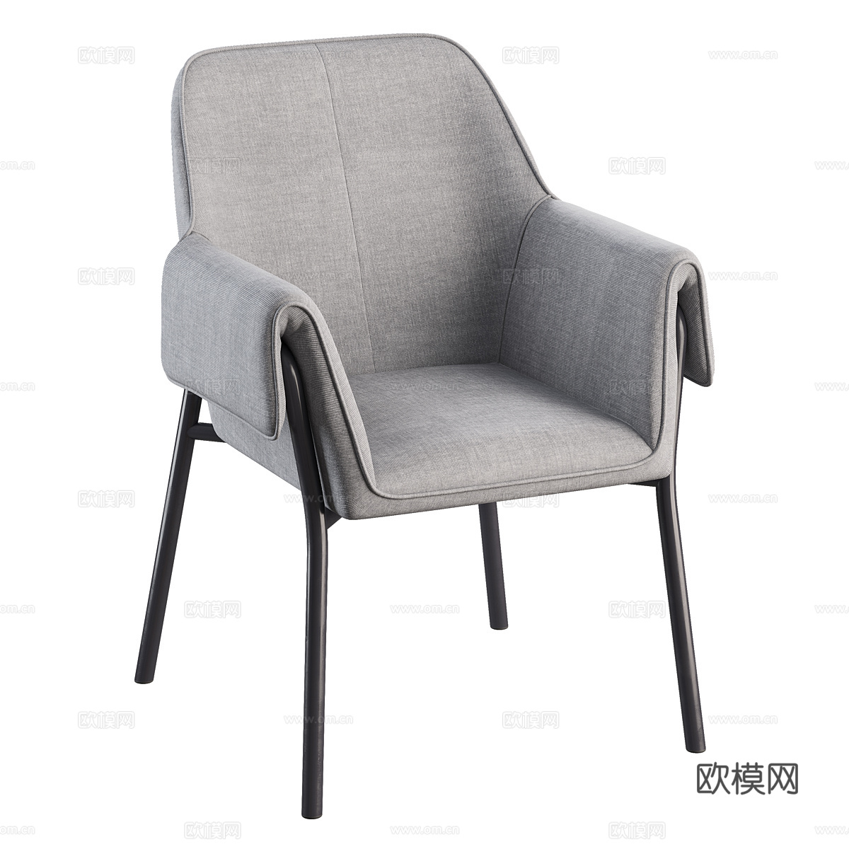 现代意式布艺餐椅3d模型