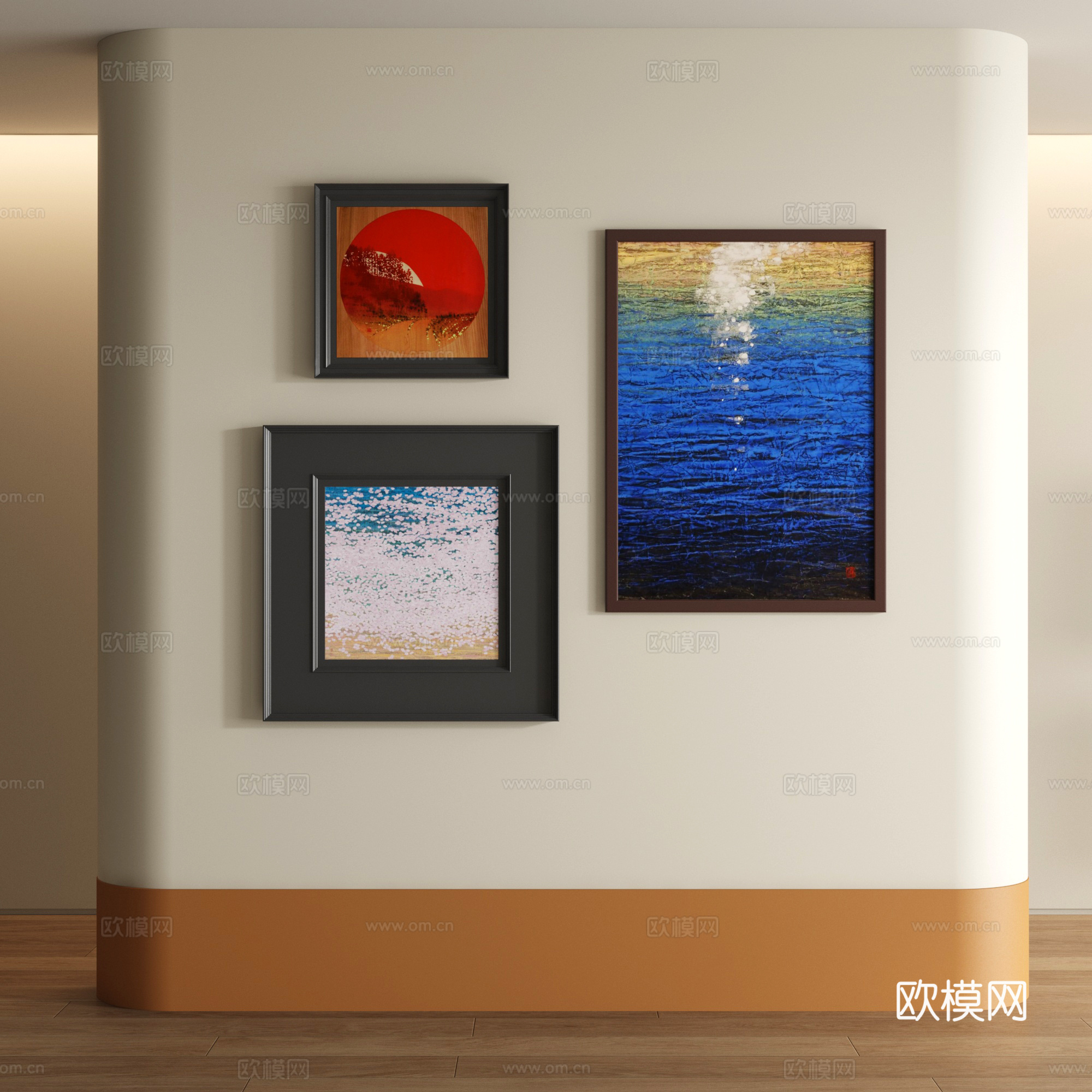 现代风景装饰画3d模型