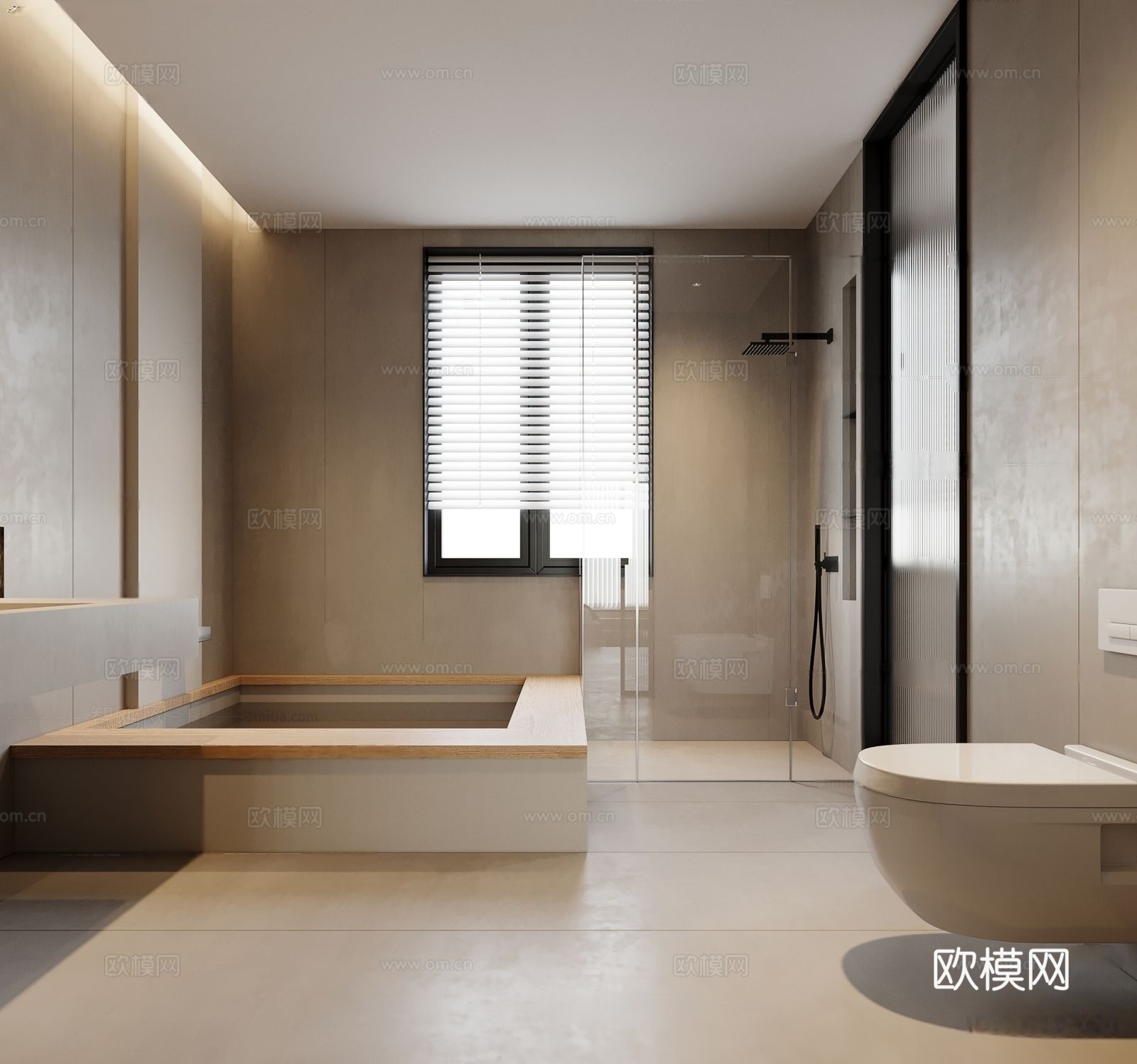 现代简约干湿分离卫生间3d模型