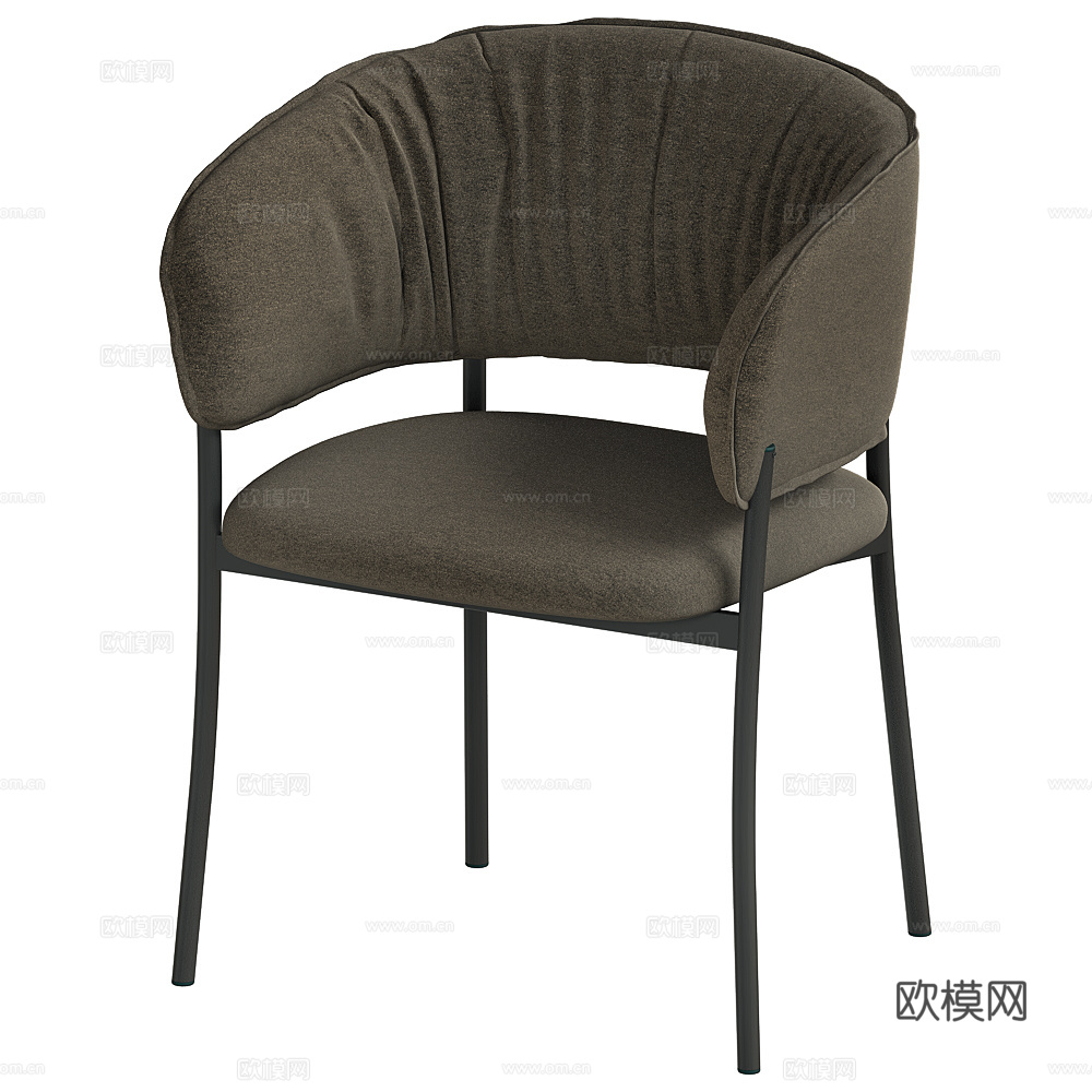现代意式布艺餐椅3d模型