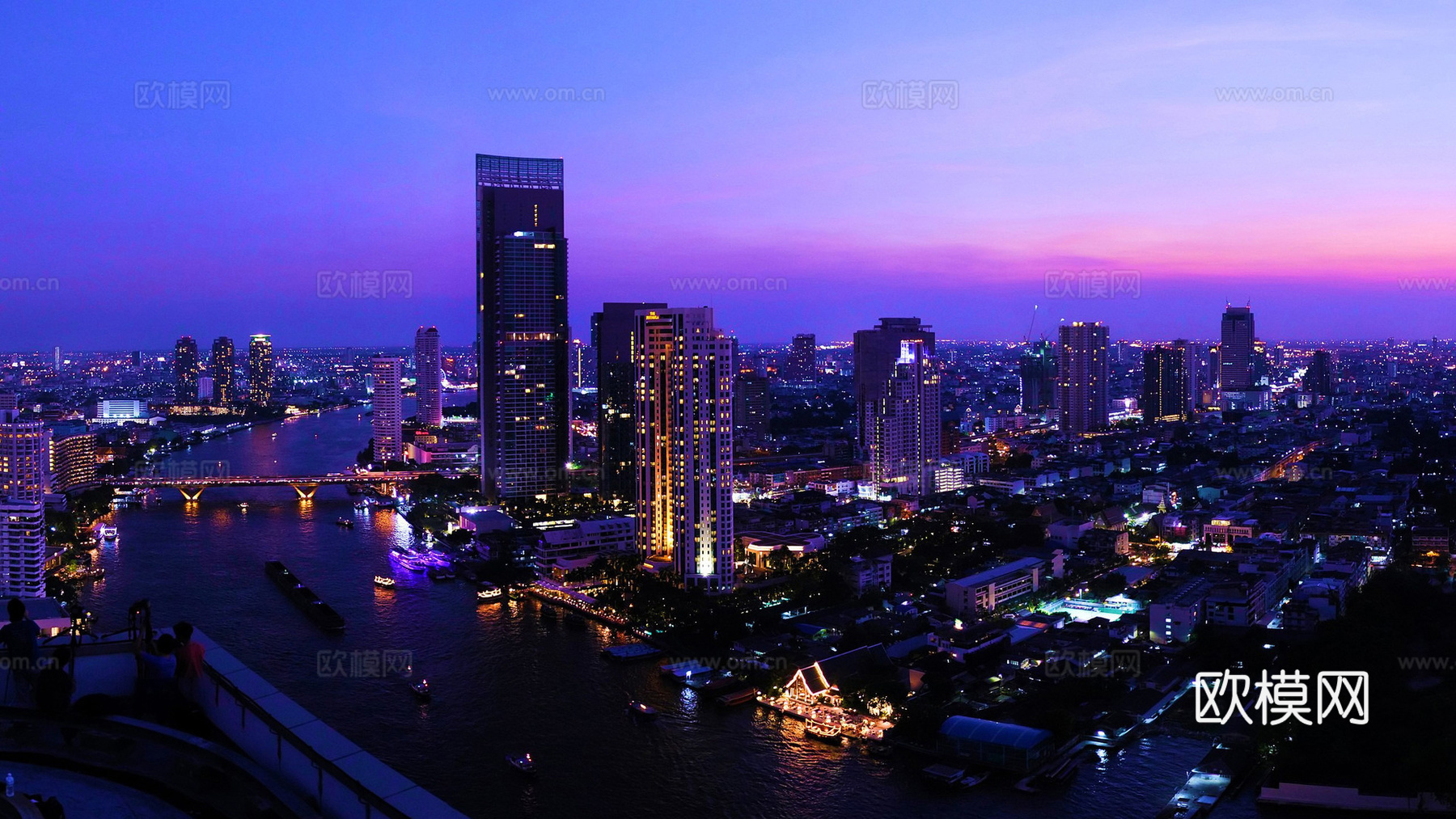 夜晚城市夜景