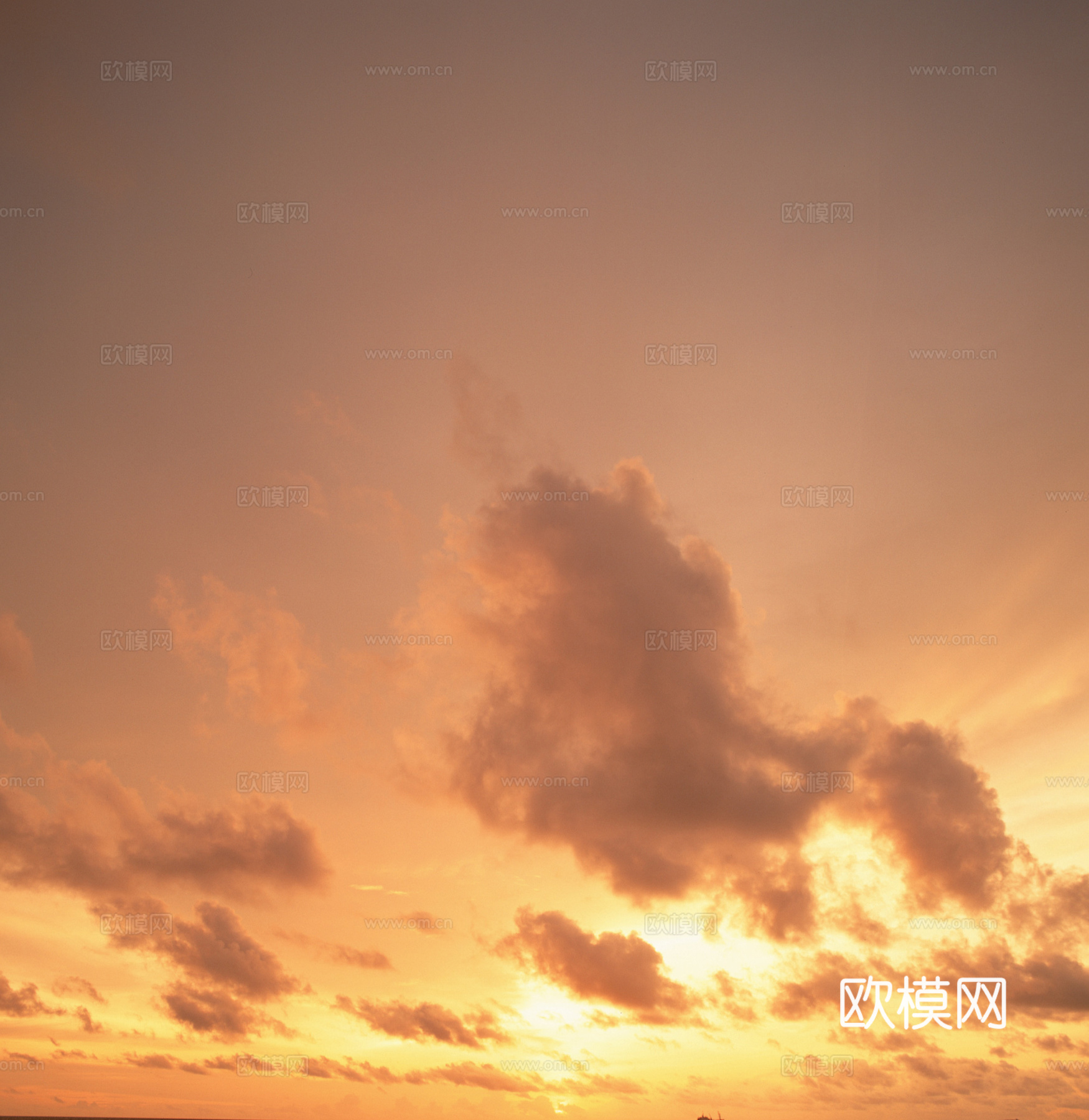 白云 蓝天 夕阳