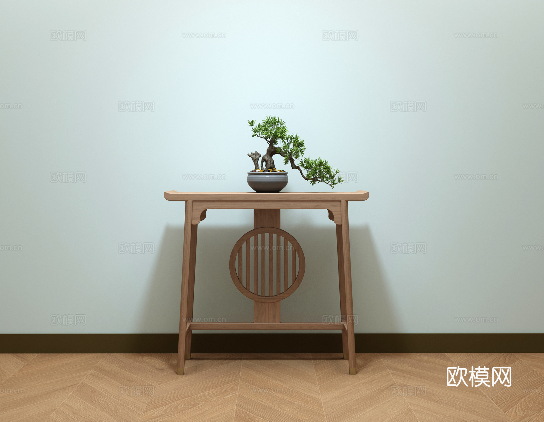 新中式玄关桌3d模型
