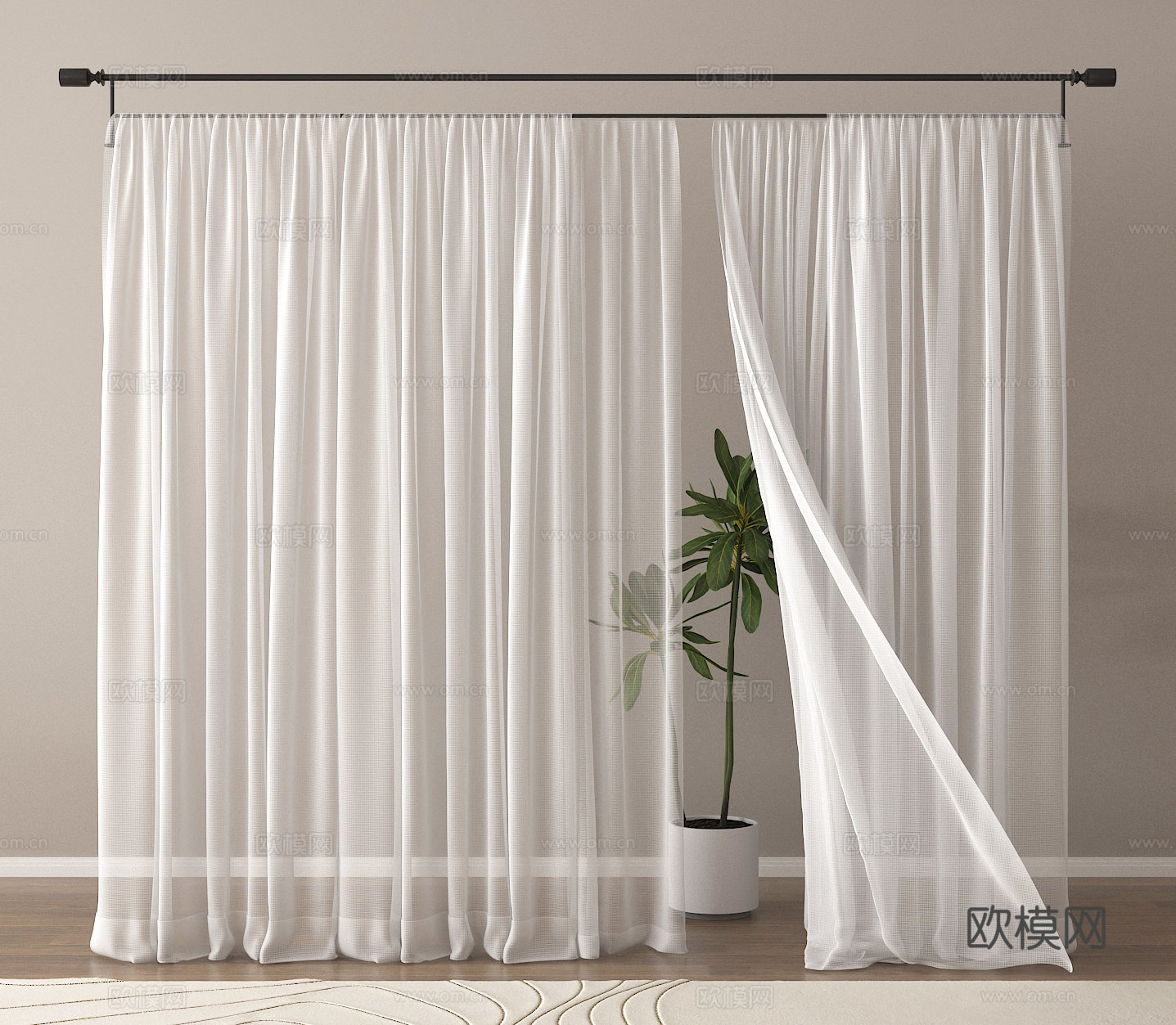 窗帘 纱帘 幔帘 纱幔3d模型