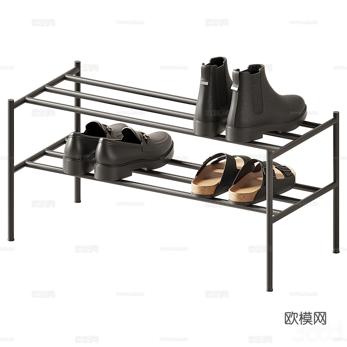 现代鞋架 女鞋 皮鞋 拖鞋3d模型