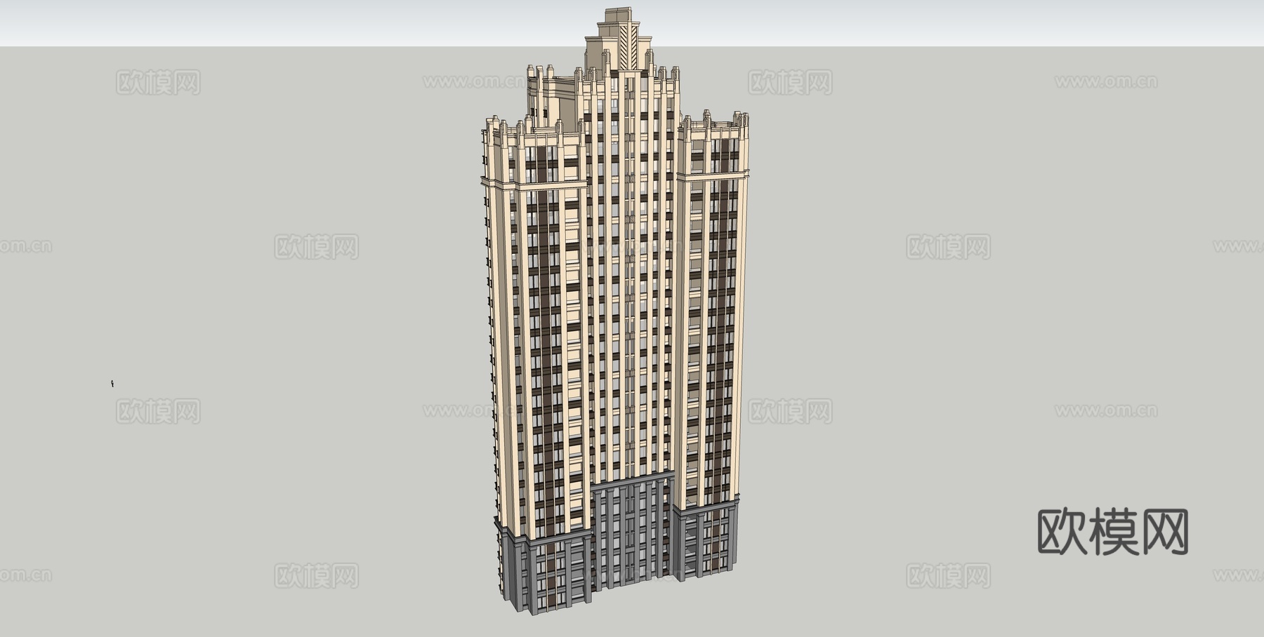 ArtDeco建筑风格住宅模型su模型