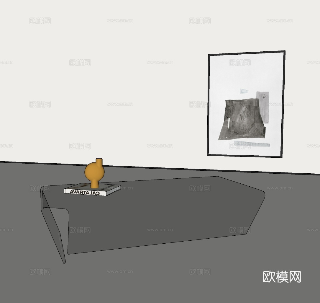 意式玻璃茶几 极简玻璃茶几 现代茶几 轻奢茶几su模型