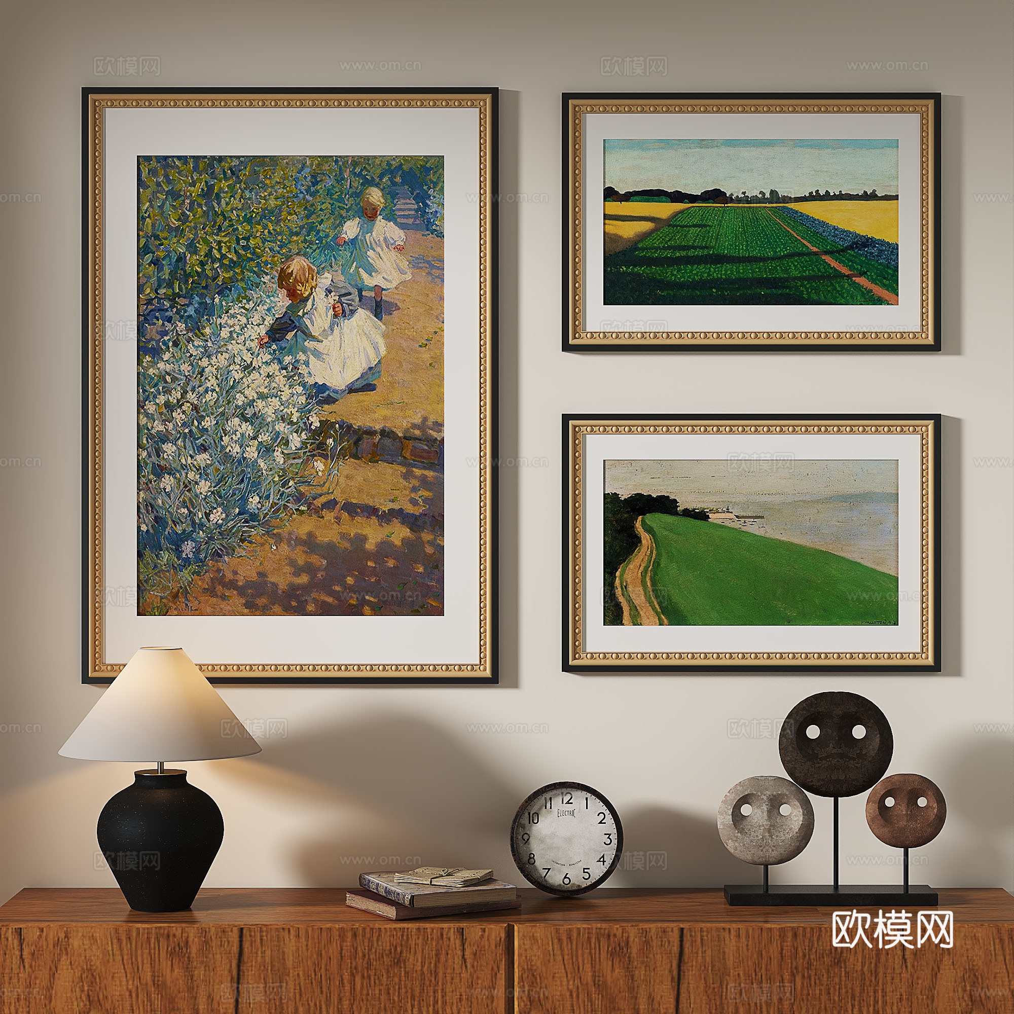 现代，法式，复古，中古，轻奢，油画，装饰画3d模型