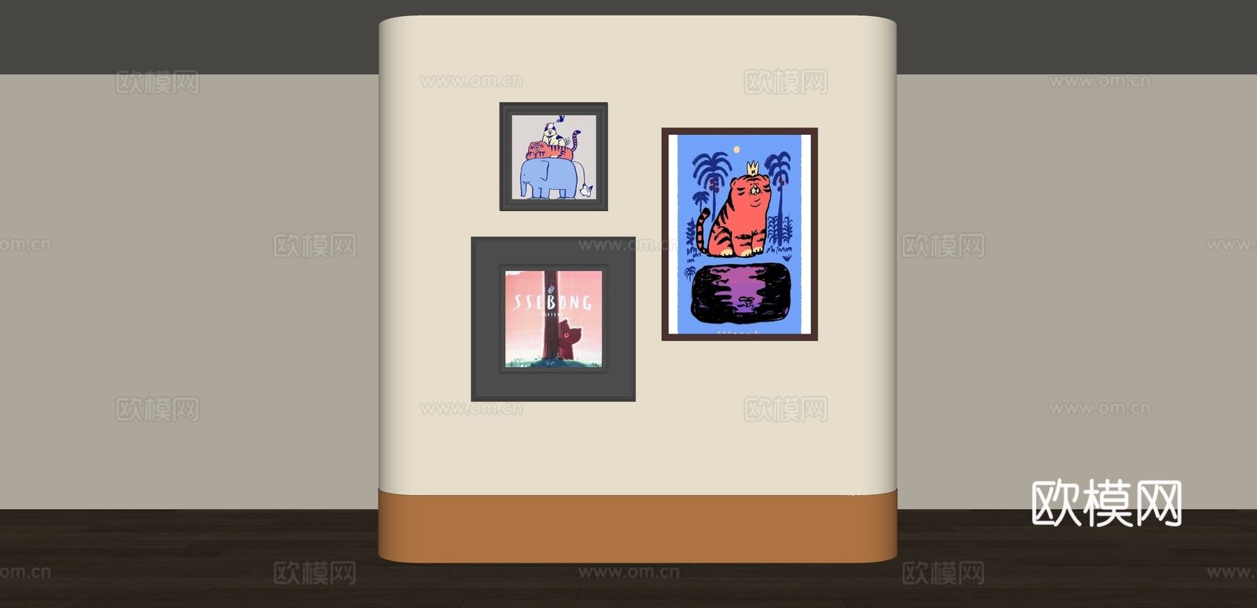 现代风景装饰画su模型