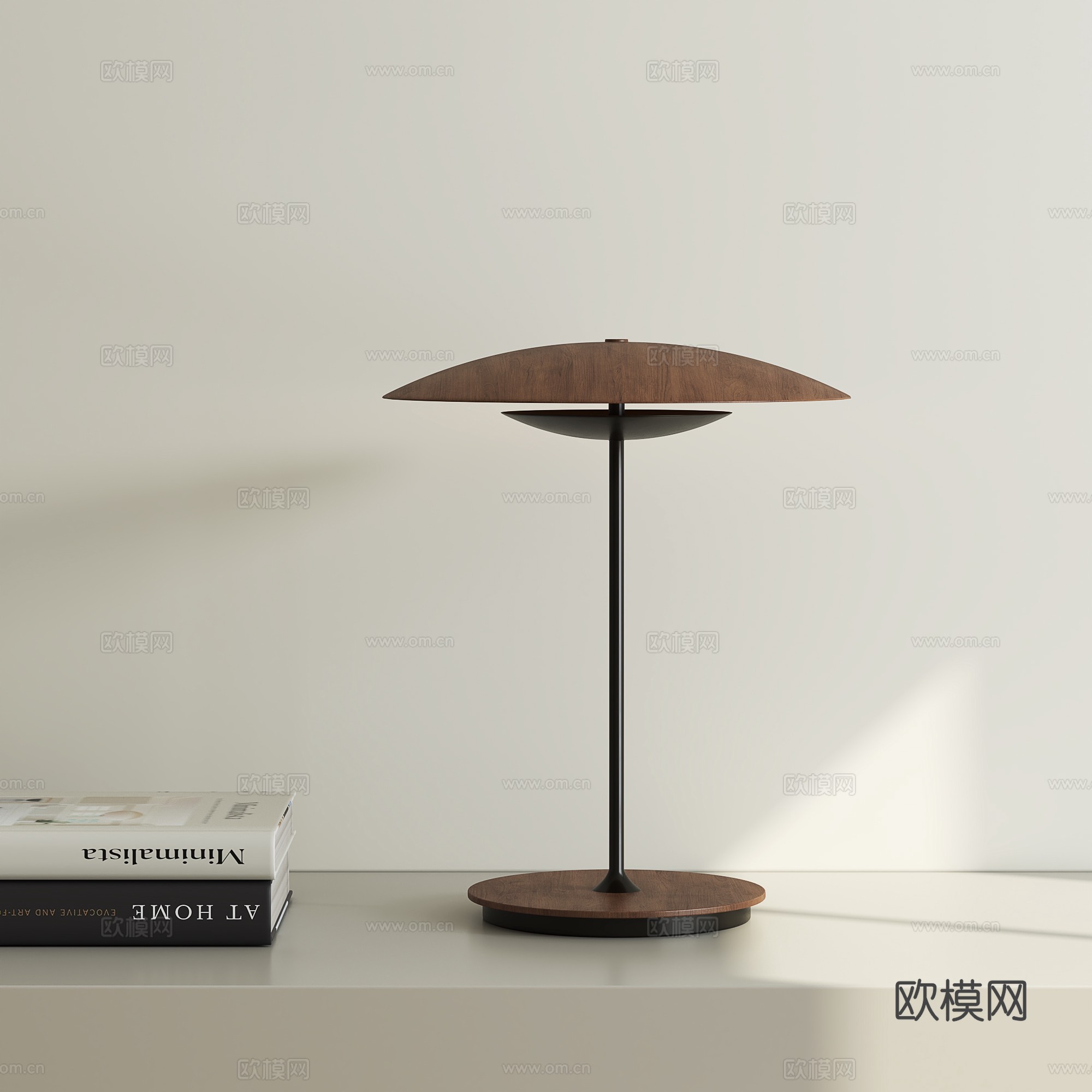 中古实木台灯su模型