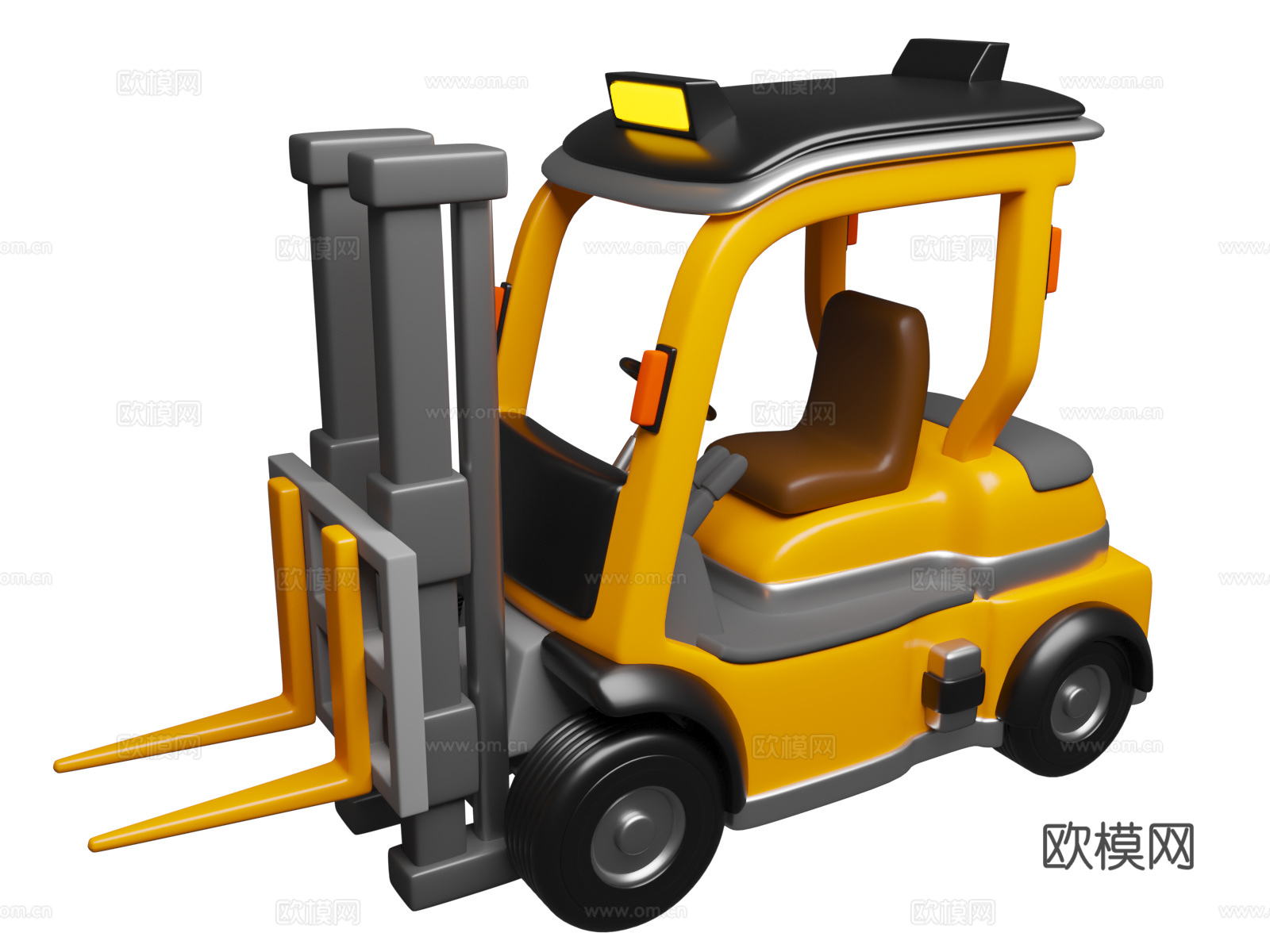 卡通叉车 卡通车辆 工业叉车  叉车 Forkliftr3d模型