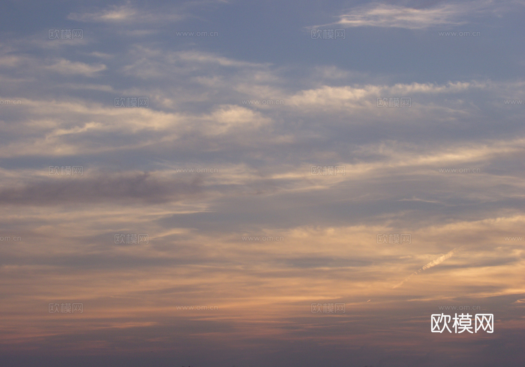 白云 蓝天  夕阳