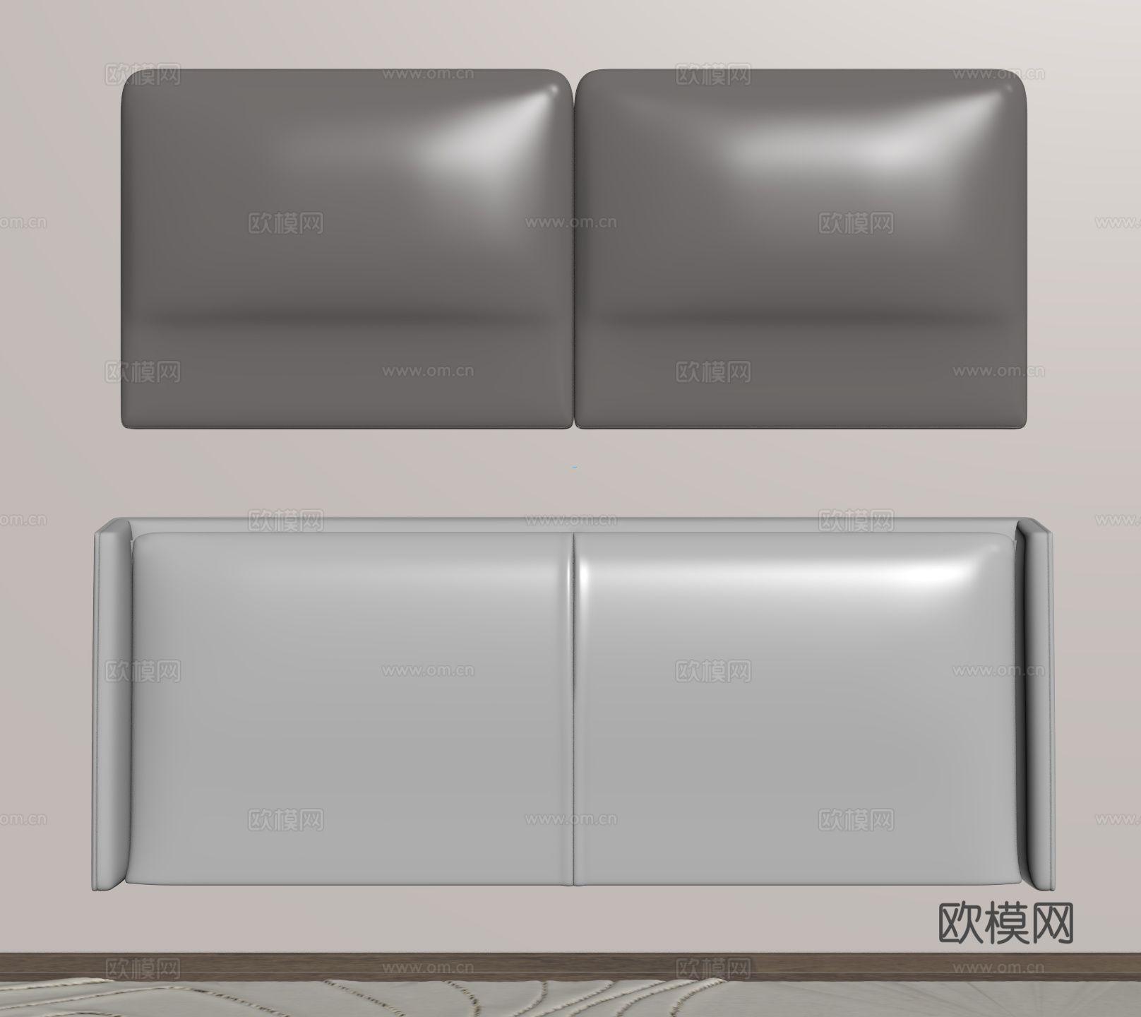 床头靠背 床靠背 软包su模型