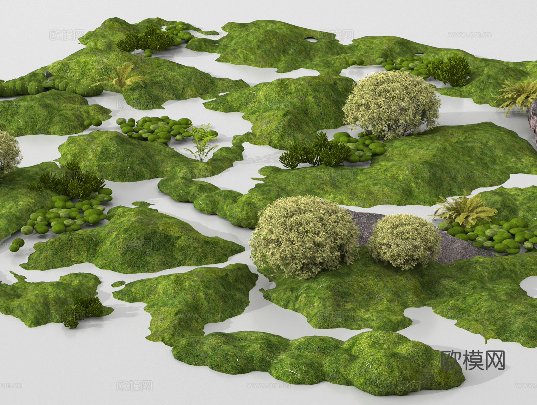 苔藓地形 微地形 山丘 土堆 植物堆3d模型