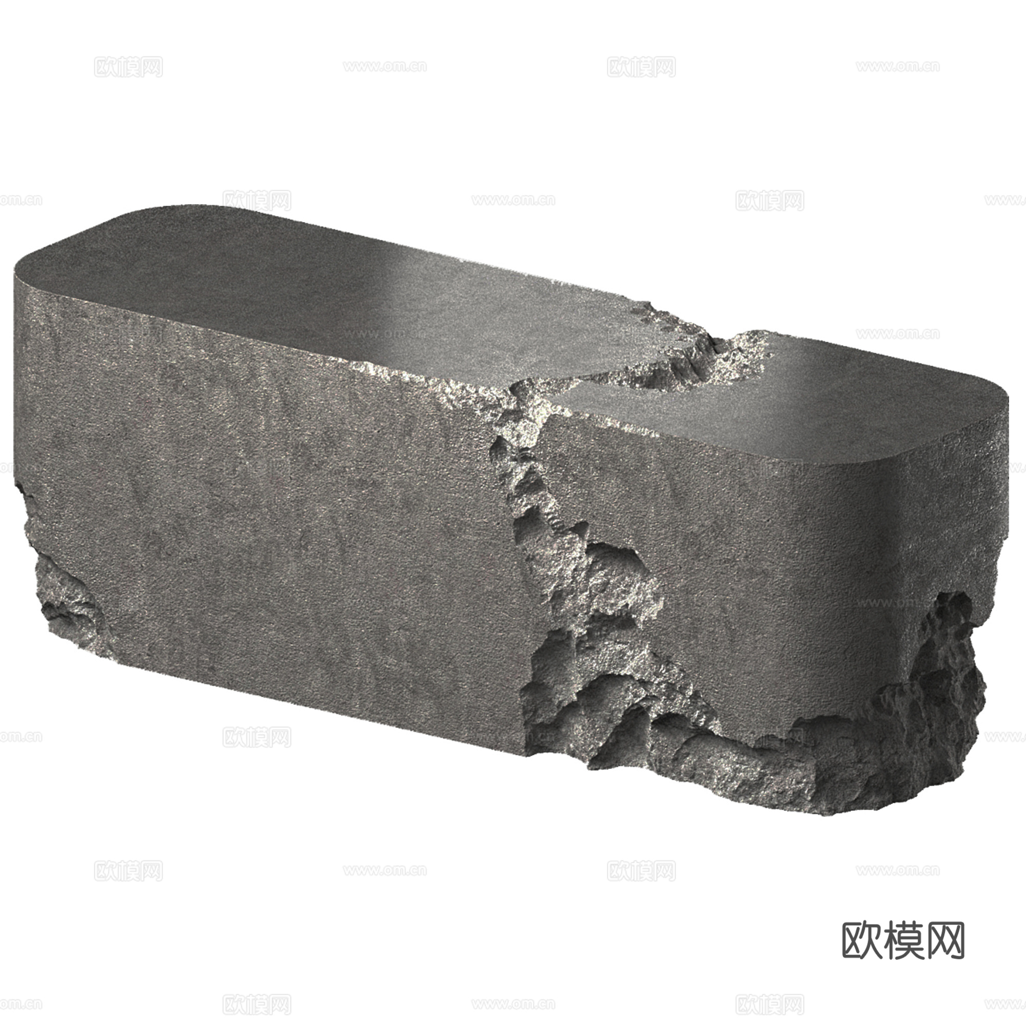 现代石材接待台 水吧台su模型