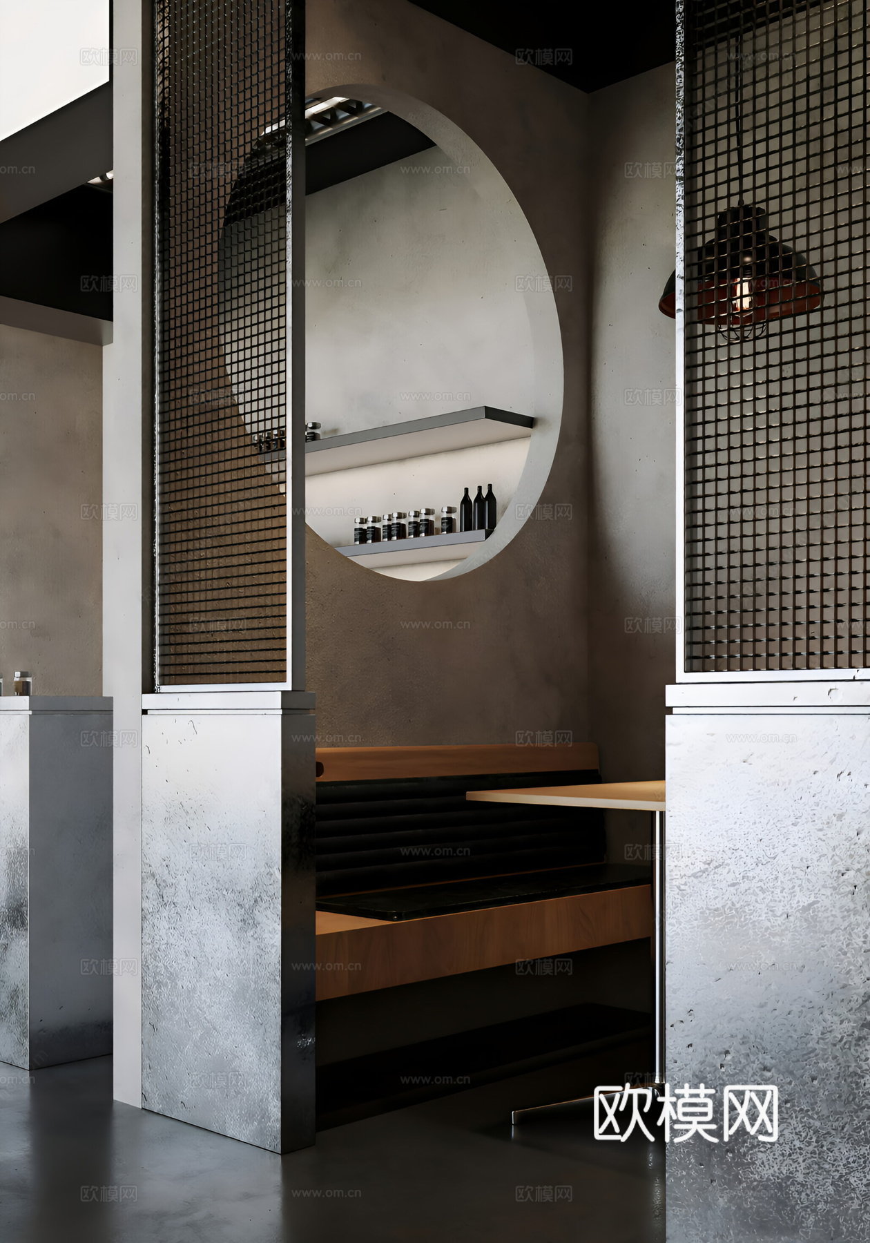 工业现代烧烤店3d模型