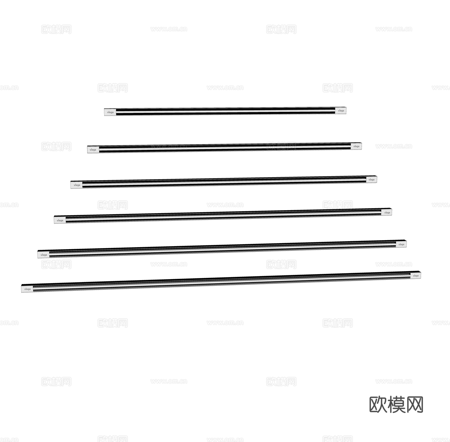 现代中央空调极窄百叶出风口su模型