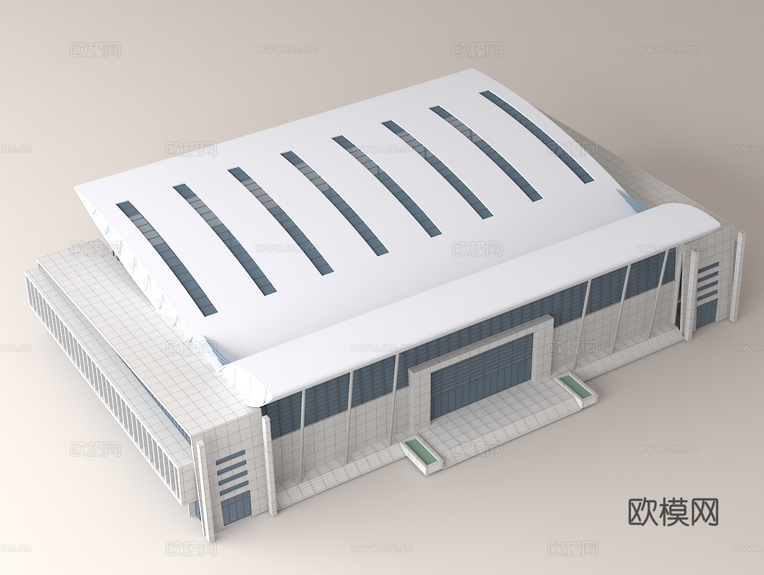 现代厂房建筑 #大型工业建筑#装配式建筑#体育场馆su模型