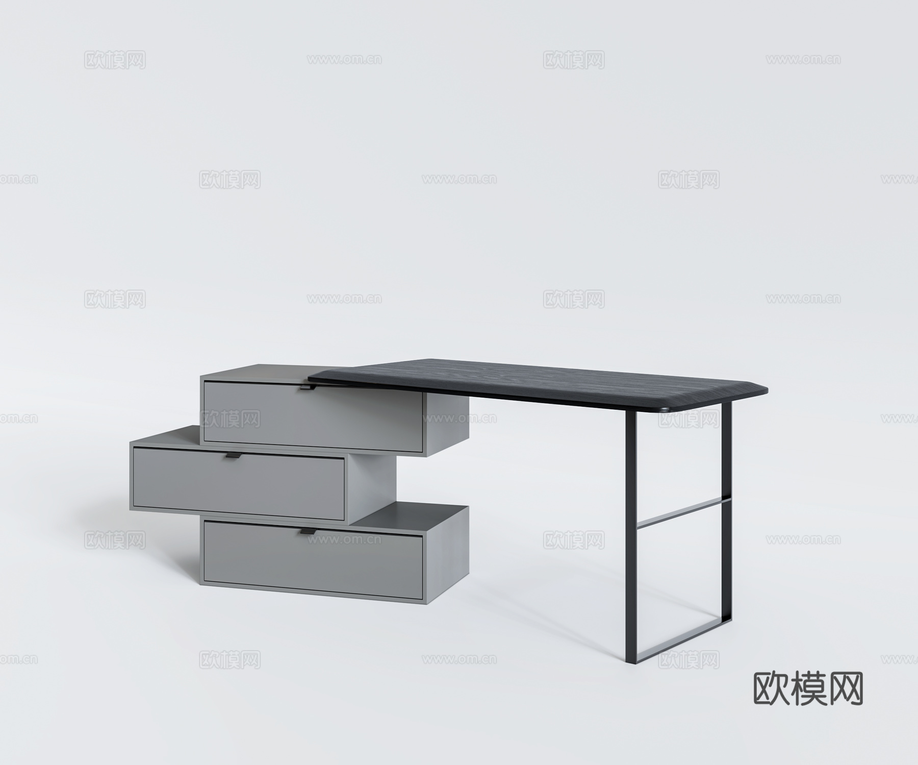现代书桌书房家具3d模型