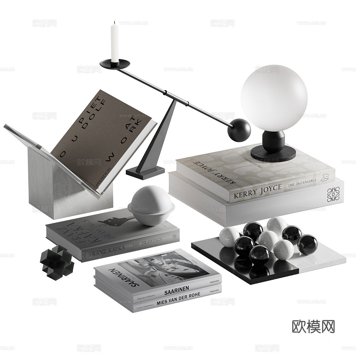 现代装饰摆件组合3d模型