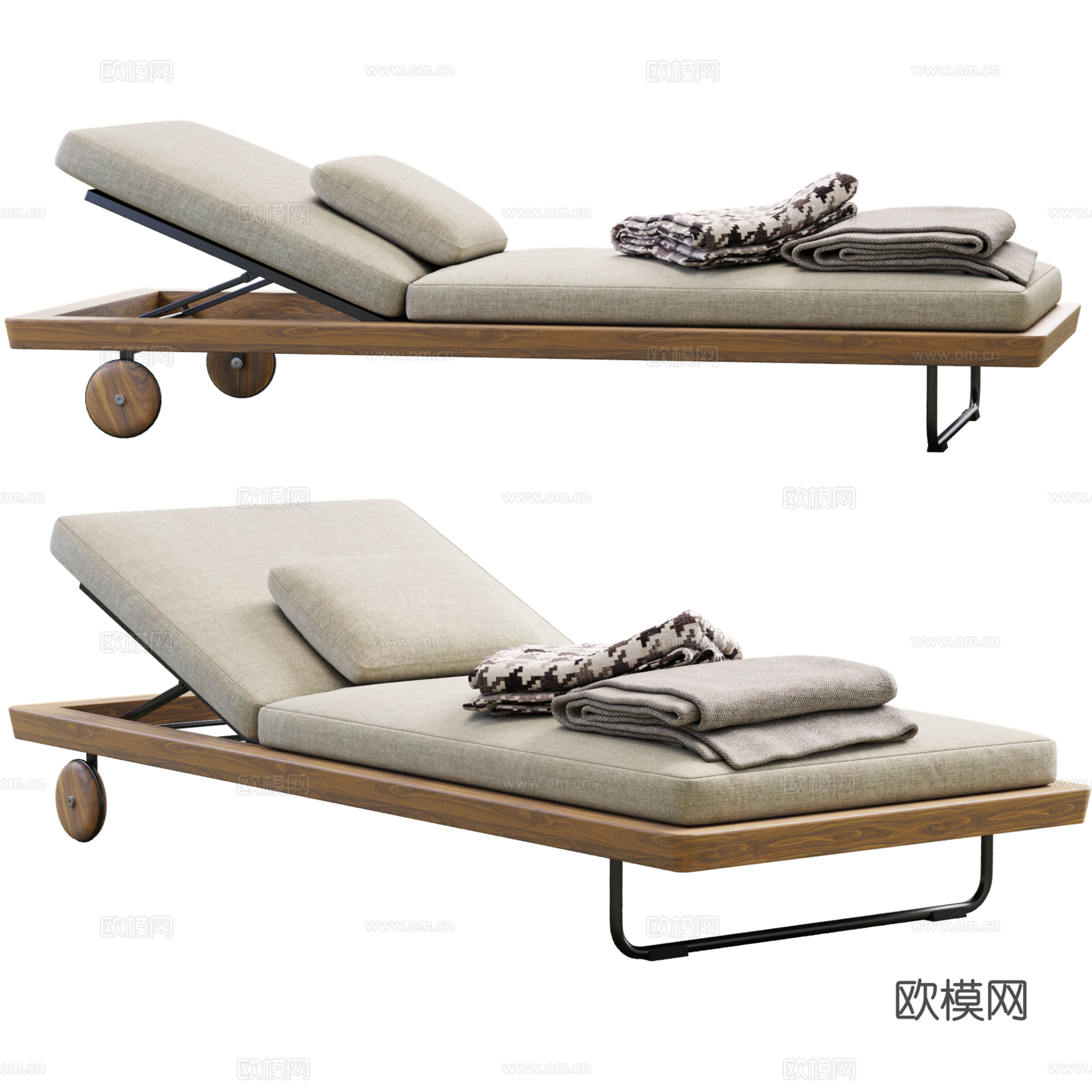 现代意式躺椅3d模型