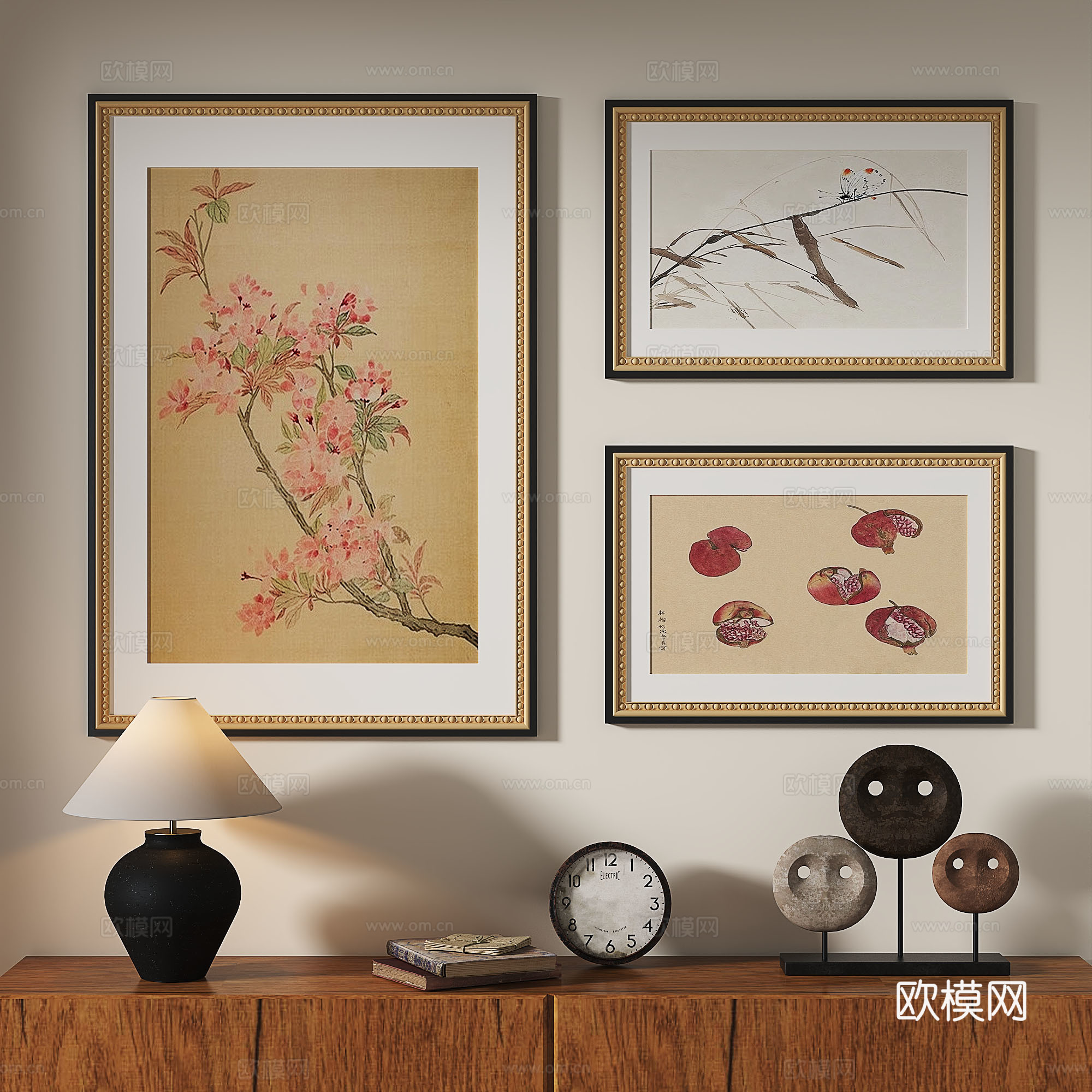 现代，法式，复古，中古，轻奢，油画，装饰画3d模型