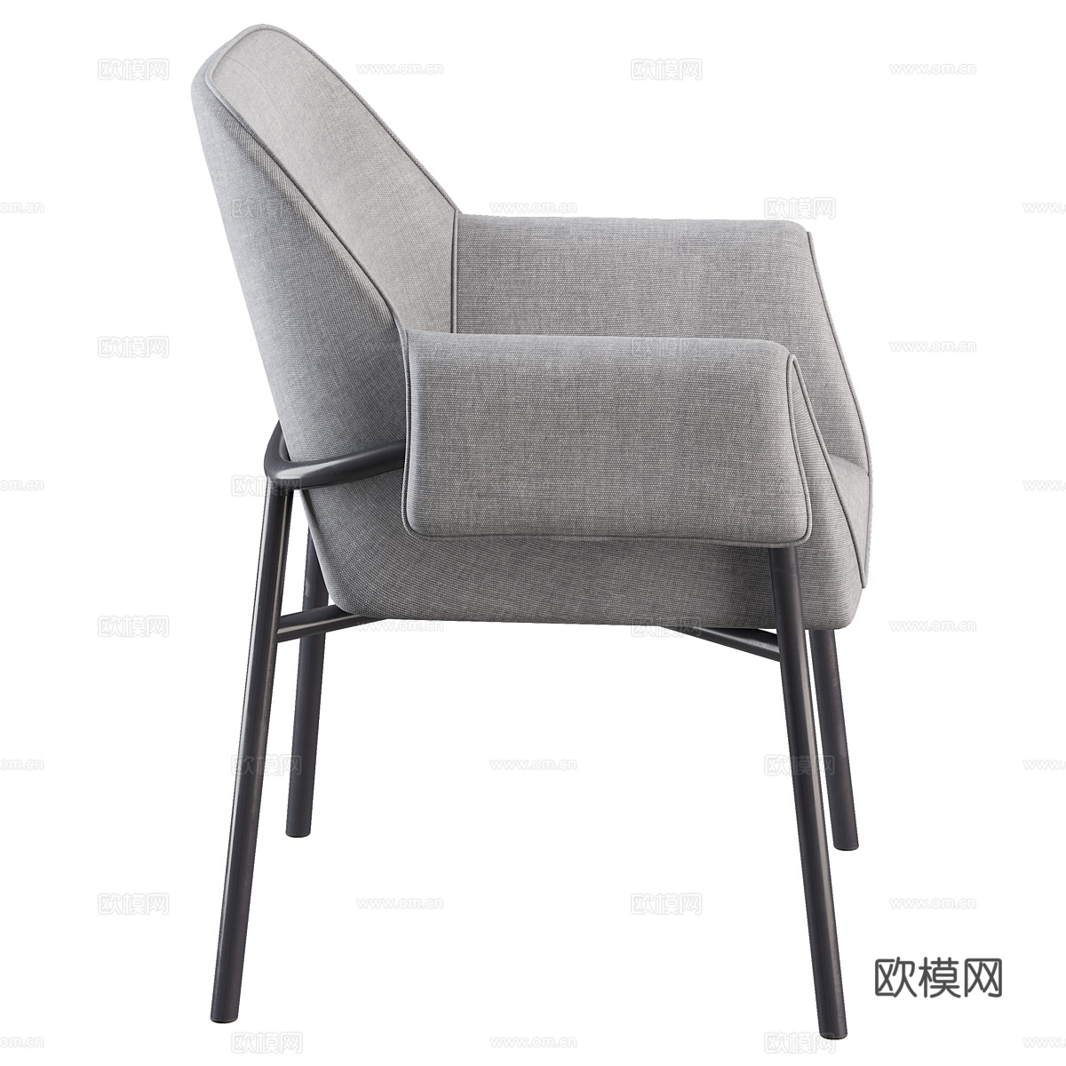 现代意式布艺餐椅3d模型