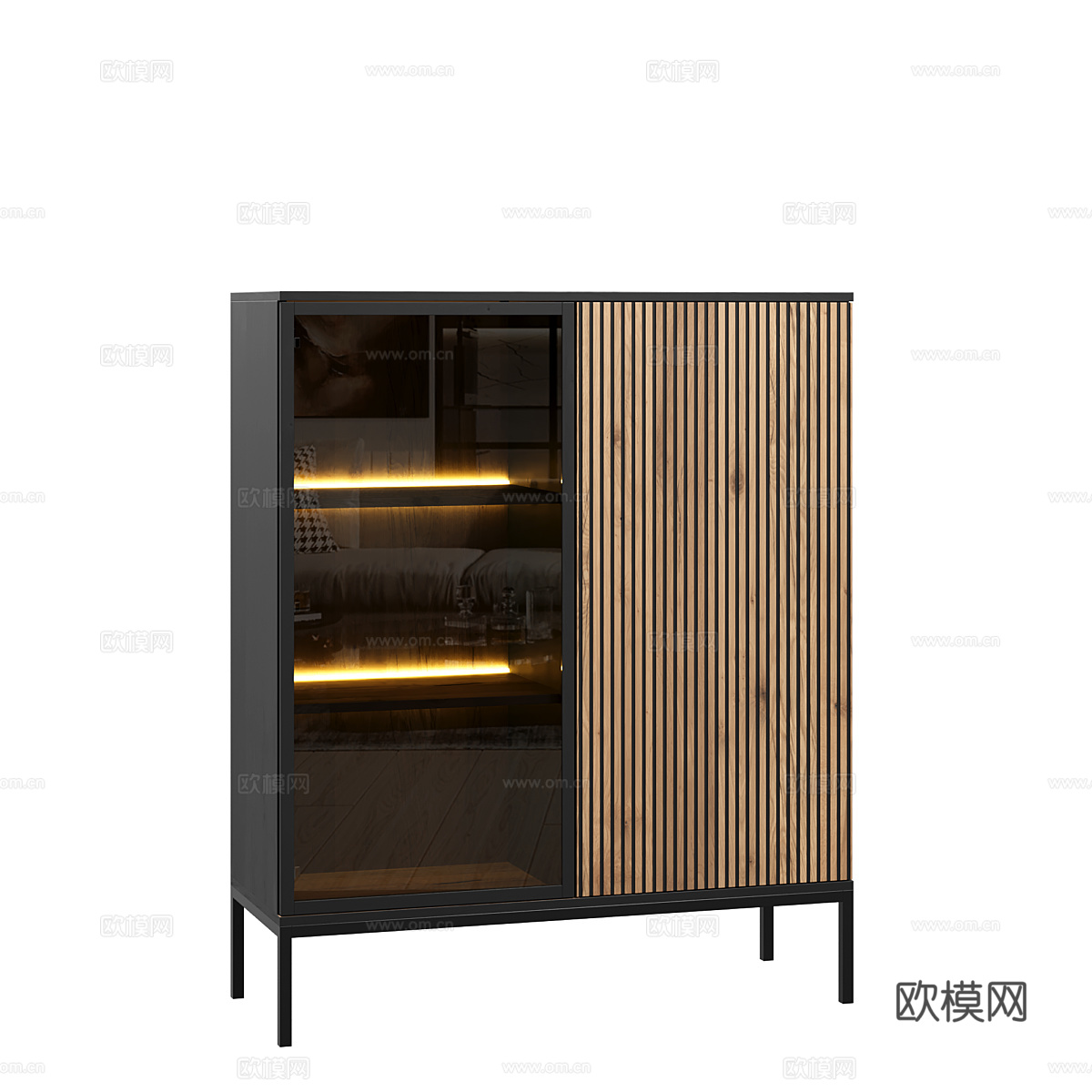 现代意式餐边柜 展示柜3d模型