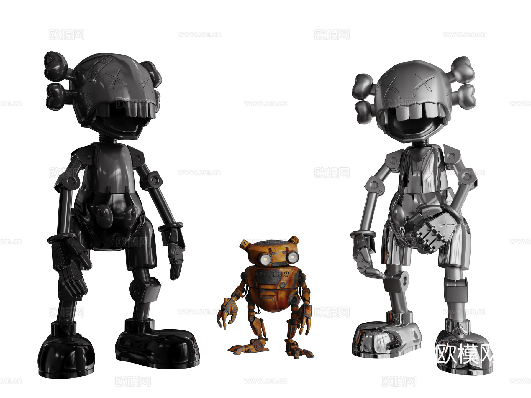 现代玩偶机器人 手办玩具3d模型