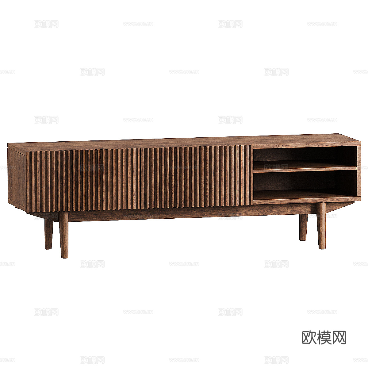 新中式实木电视柜3d模型