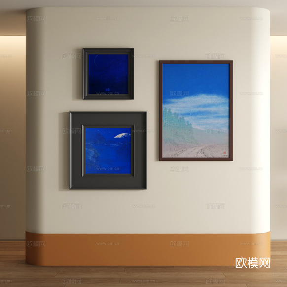 现代风景装饰画su模型下载(渲染图1)