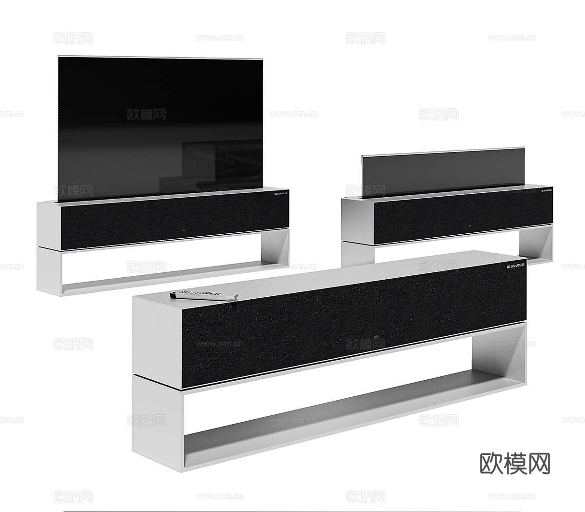 现代升降电视机su模型